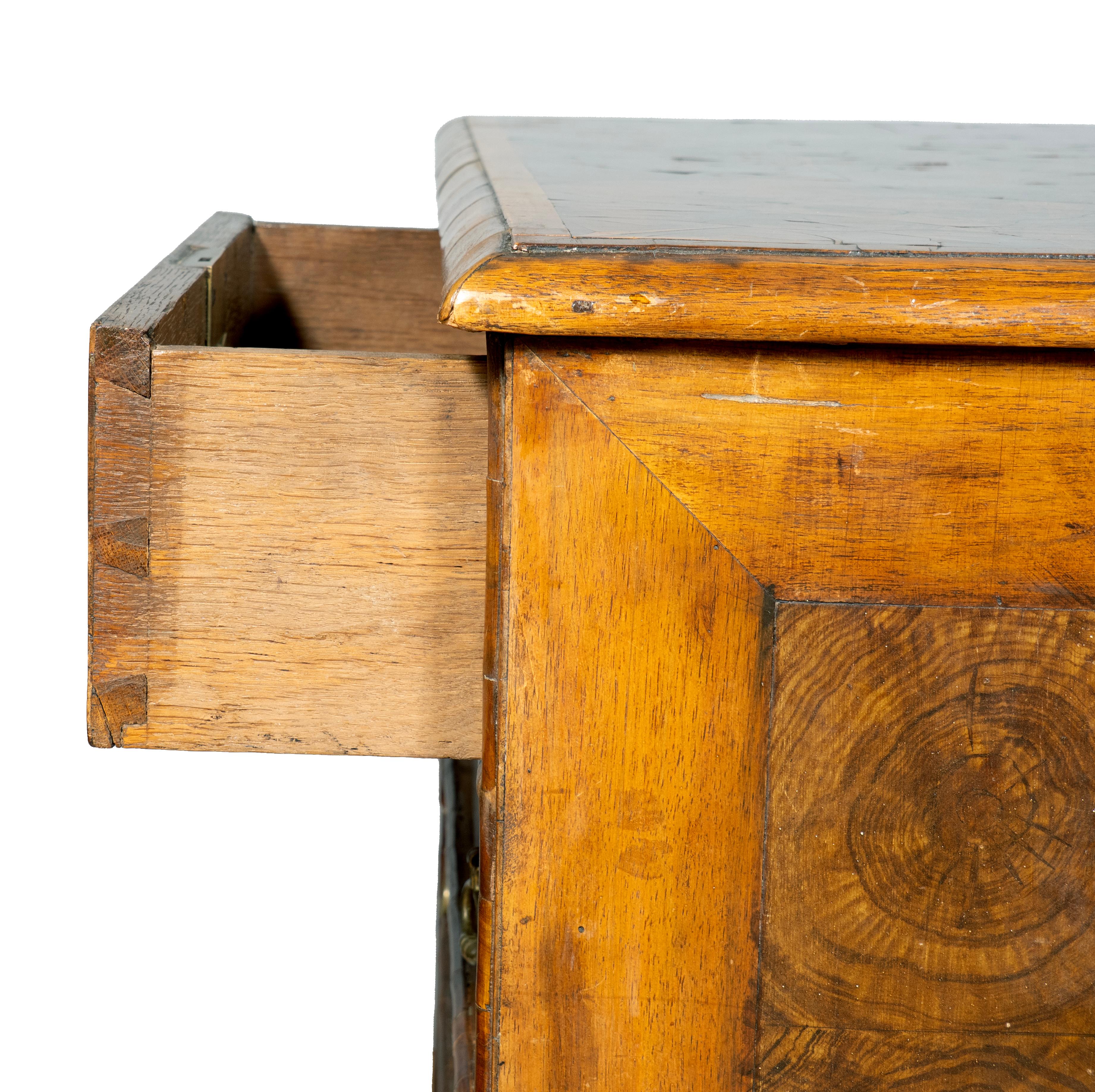 William And Mary Oyster Veneer Chest Of Drawers For Sale 5