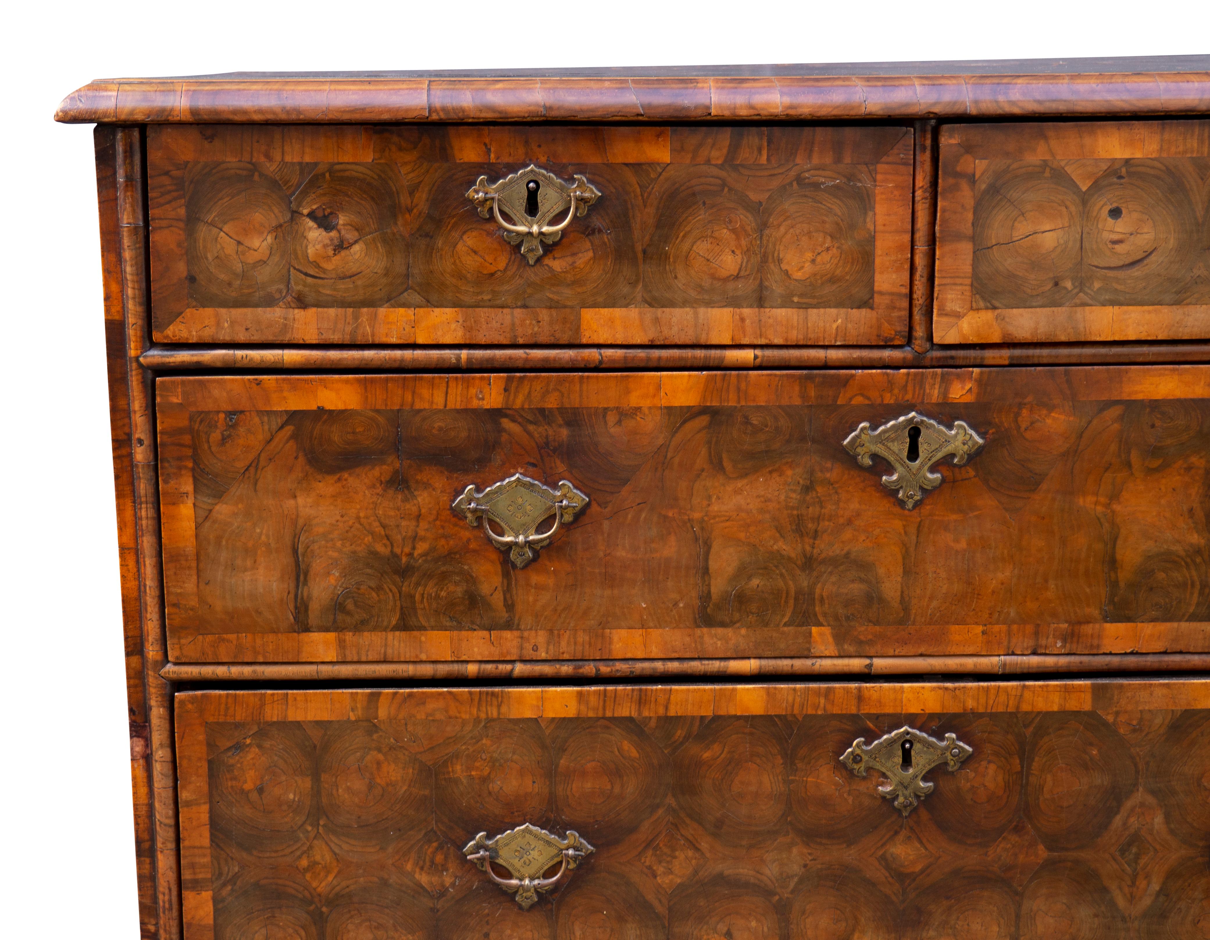 William and Mary Oyster Veneer Chest of Drawers 10