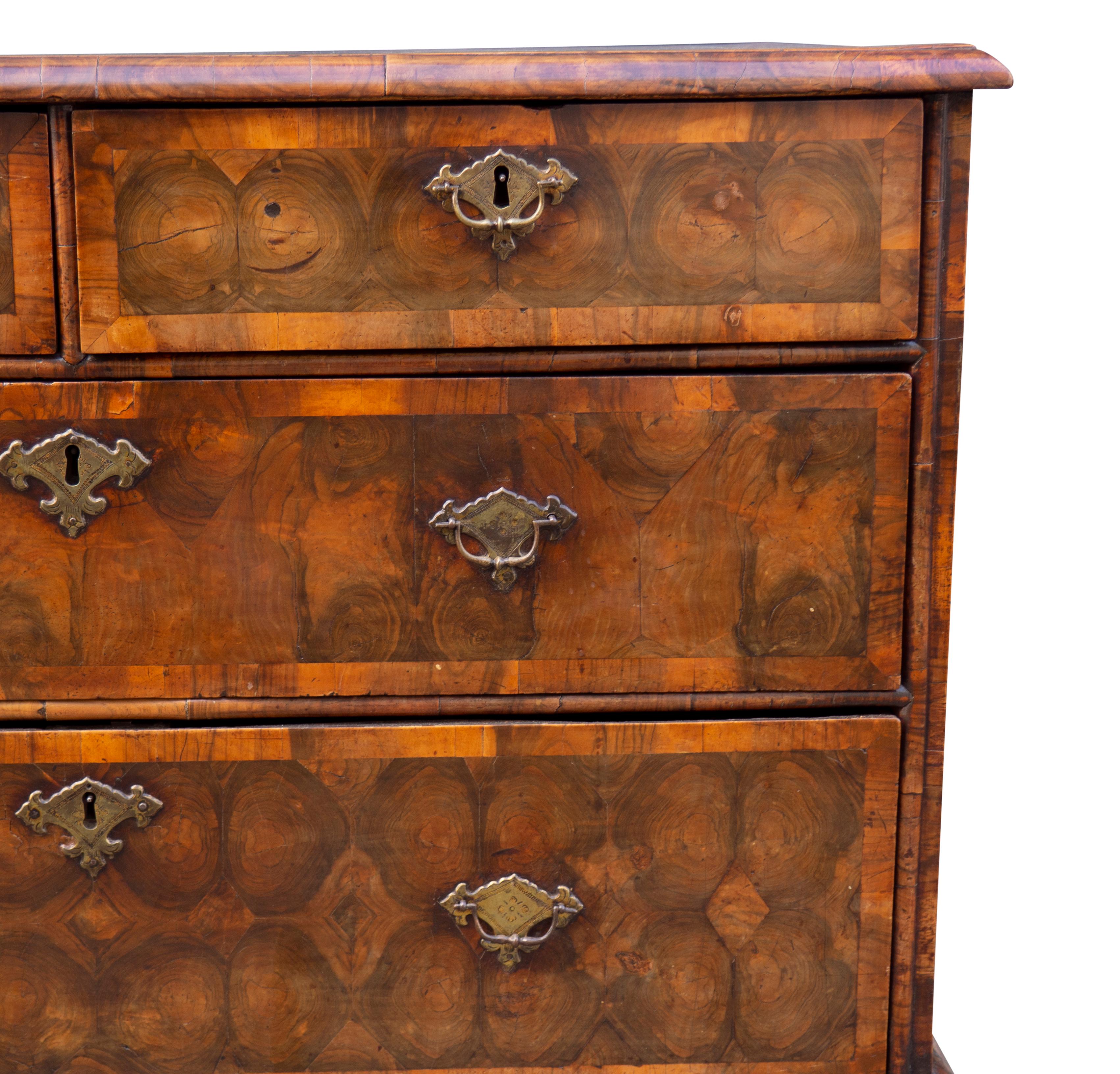 William and Mary Oyster Veneer Chest of Drawers 11