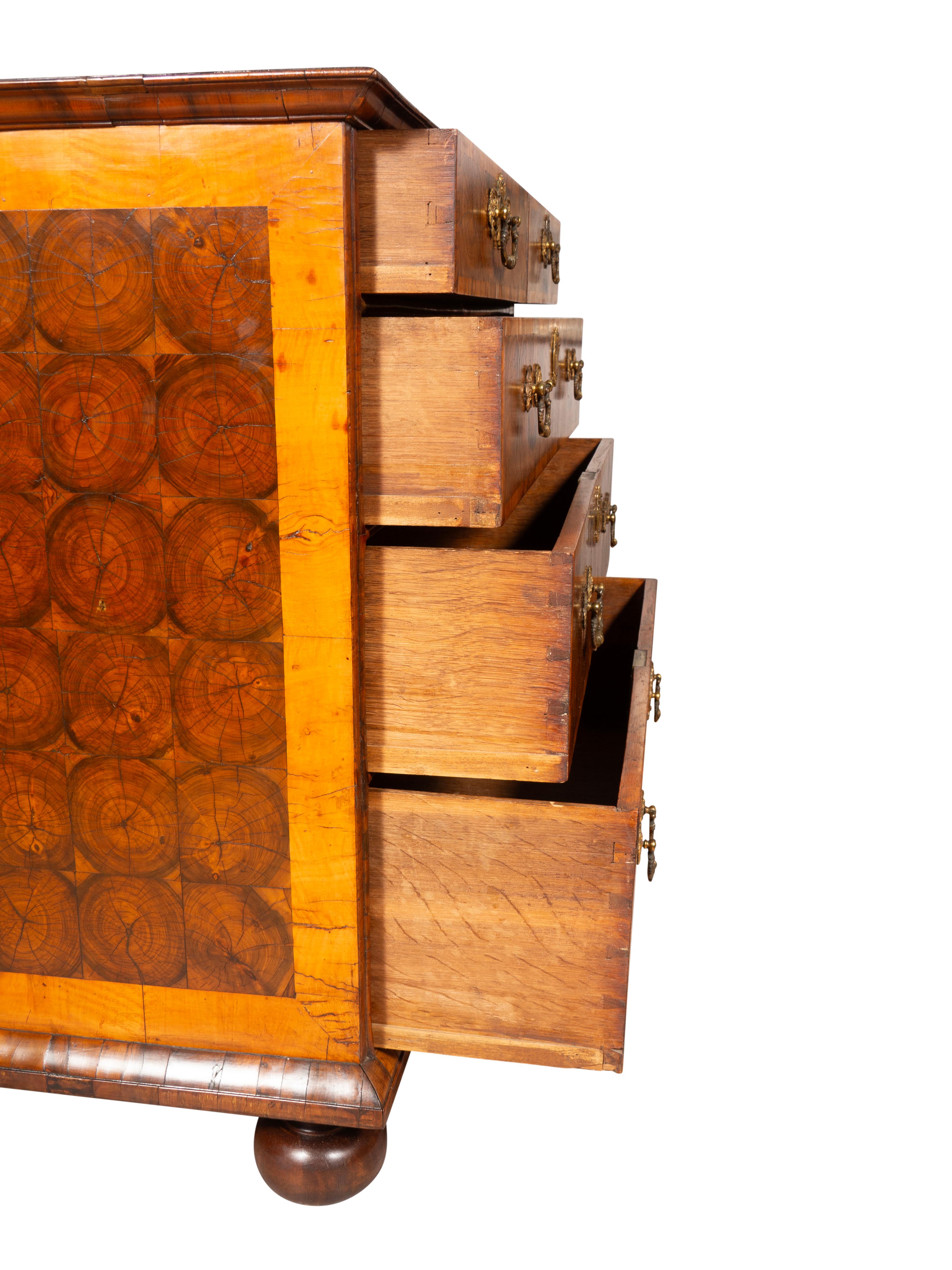 William and Mary Oyster Veneer Chest of Drawers 12