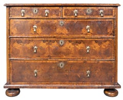 William And Mary Oyster Veneer Chest Of Drawers