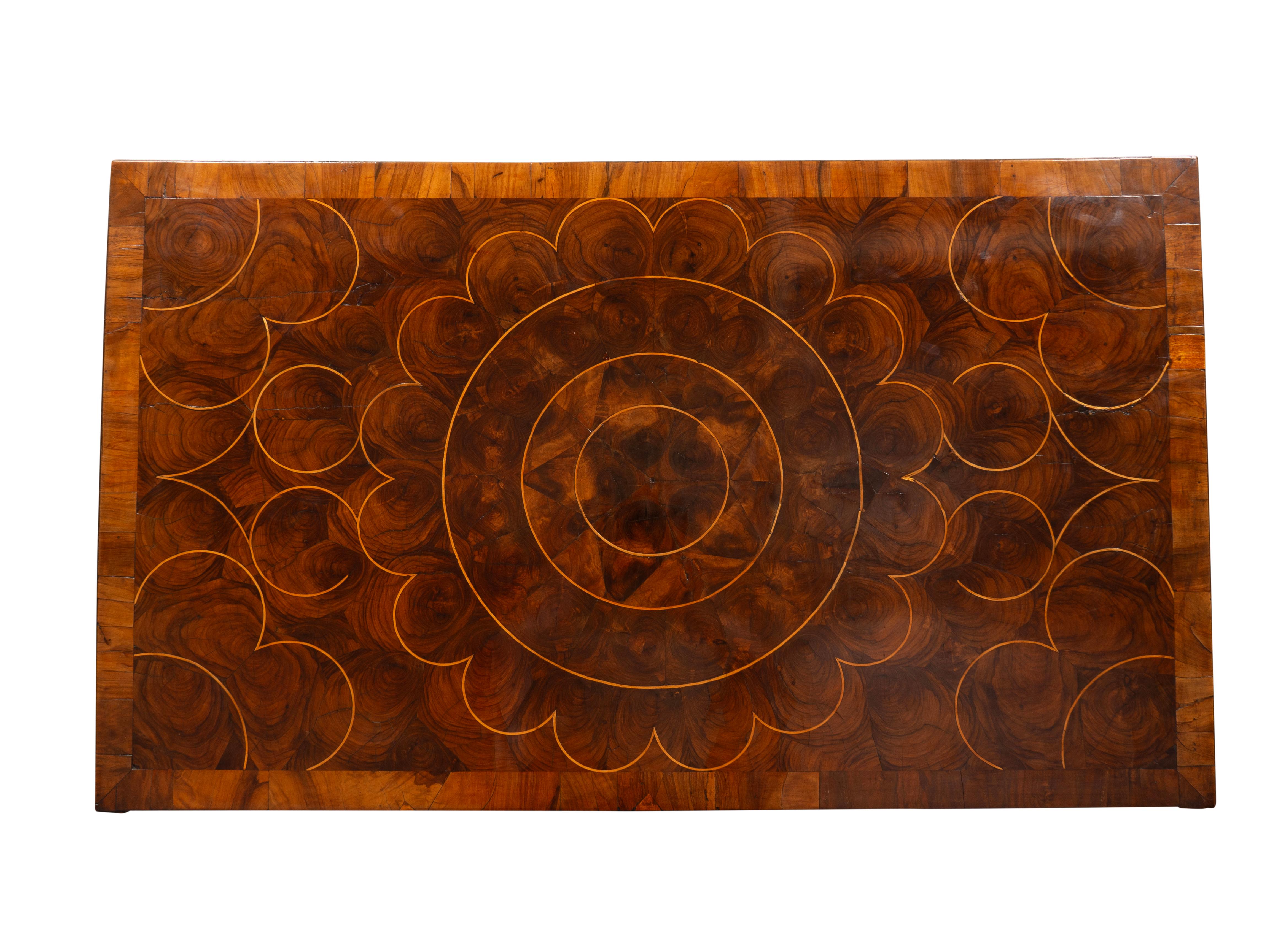 Walnut William and Mary Oyster Veneer Chest of Drawers