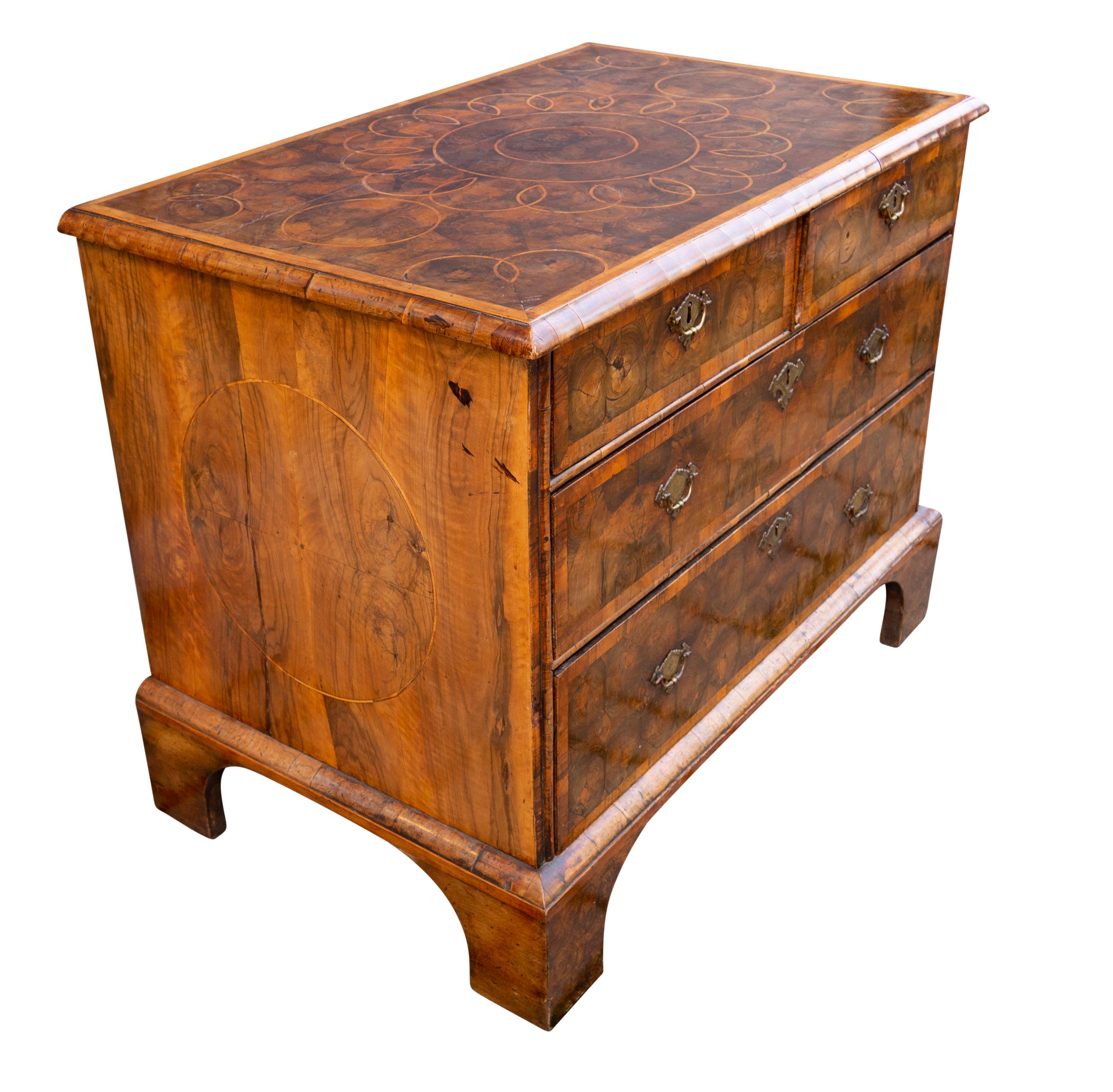 William and Mary Oyster Veneer Chest of Drawers 3
