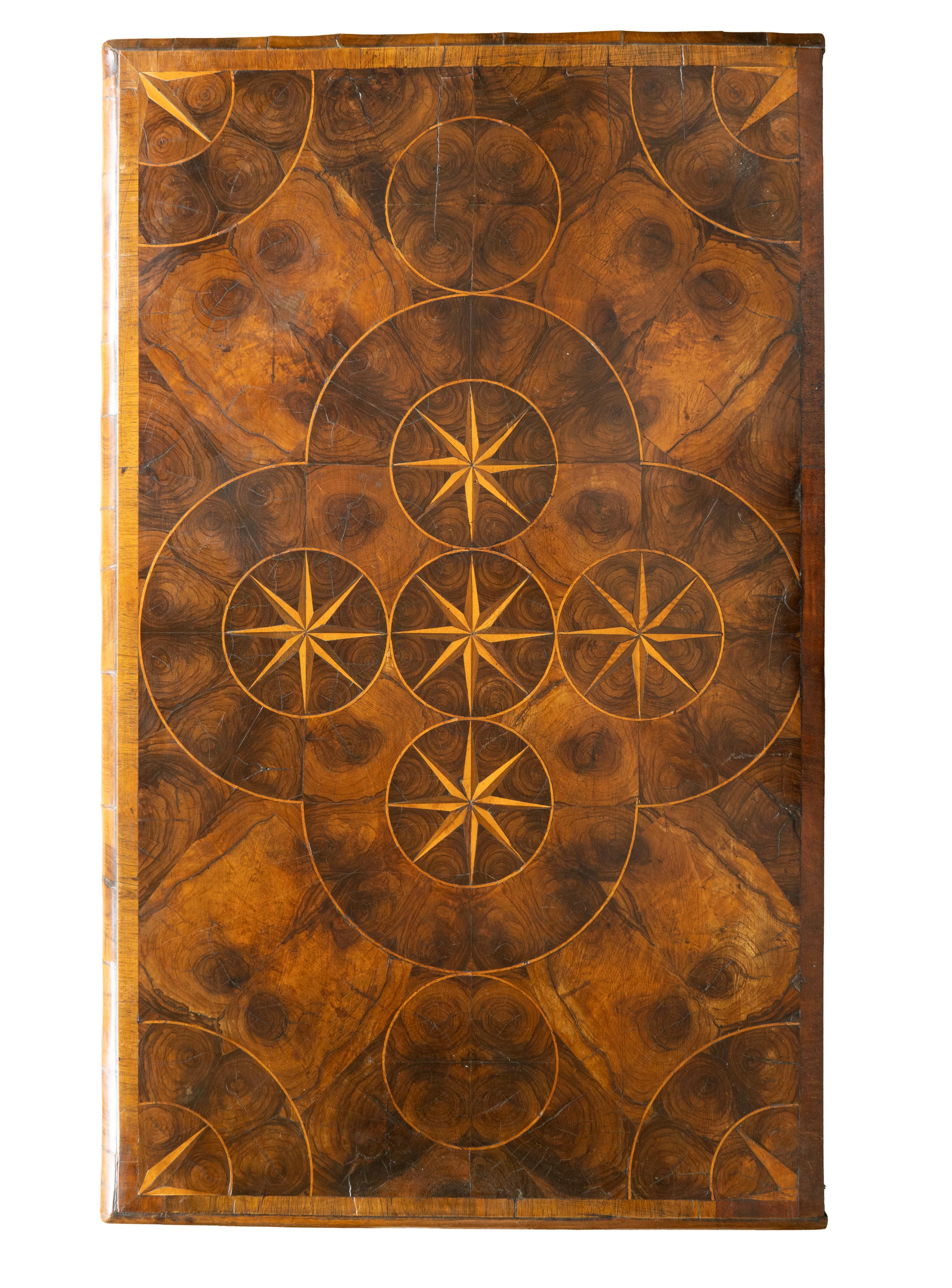 William And Mary Oyster Veneer Chest Of Drawers For Sale 2