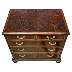 Antique William and Mary Oyster Veneer Chest of Drawers