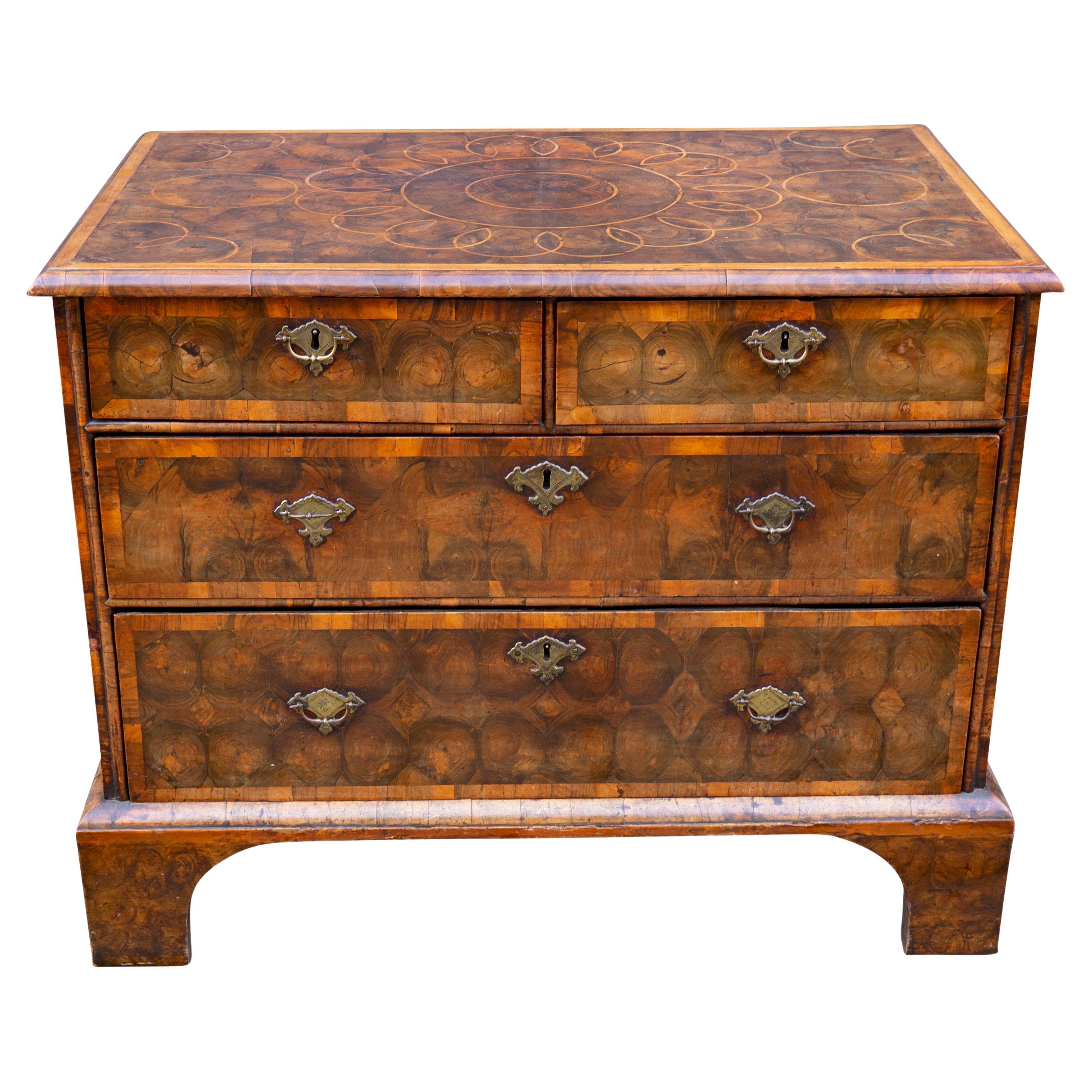 William and Mary Oyster Veneer Chest of Drawers