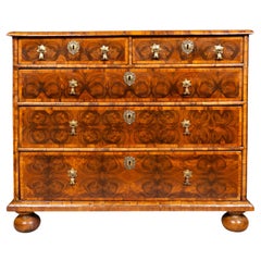 William And Mary Oyster Veneer Chest Of Drawers
