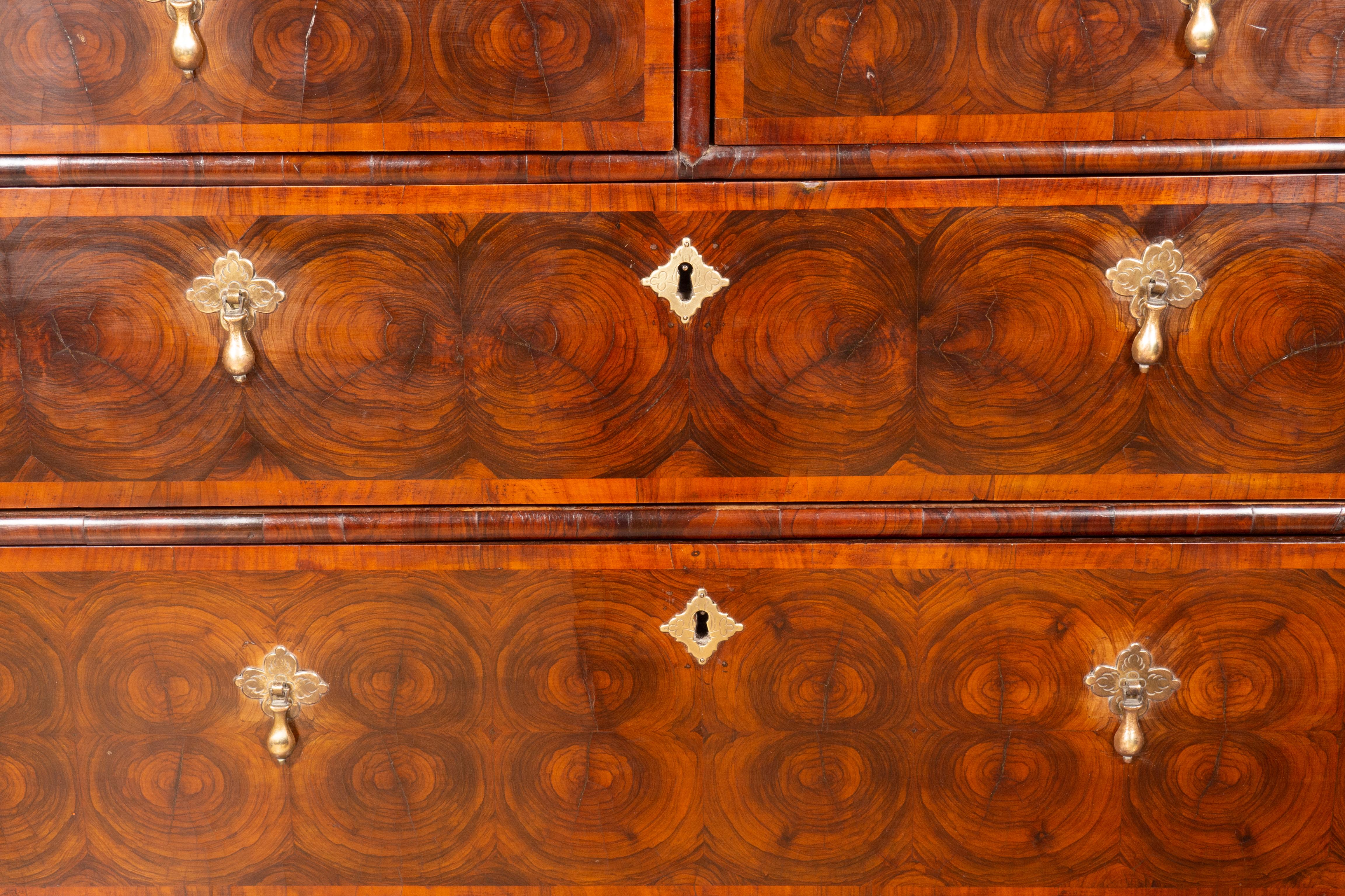 William and Mary Oyster Veneer Chest on Stand 12
