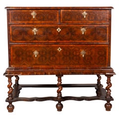 William and Mary Oyster Veneer Chest on Stand