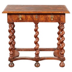 William and Mary Oyster Veneered Barley Twist Table