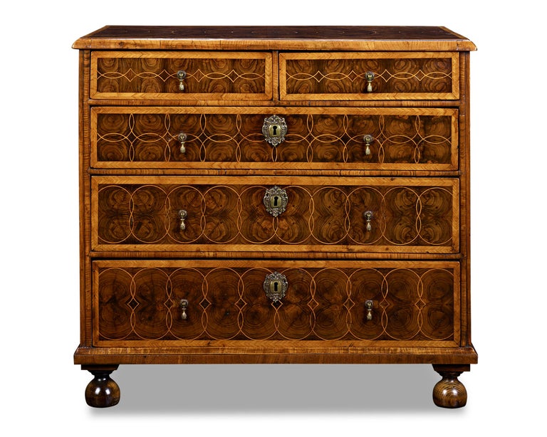 William and Mary Oysterwood Chest For Sale at 1stDibs