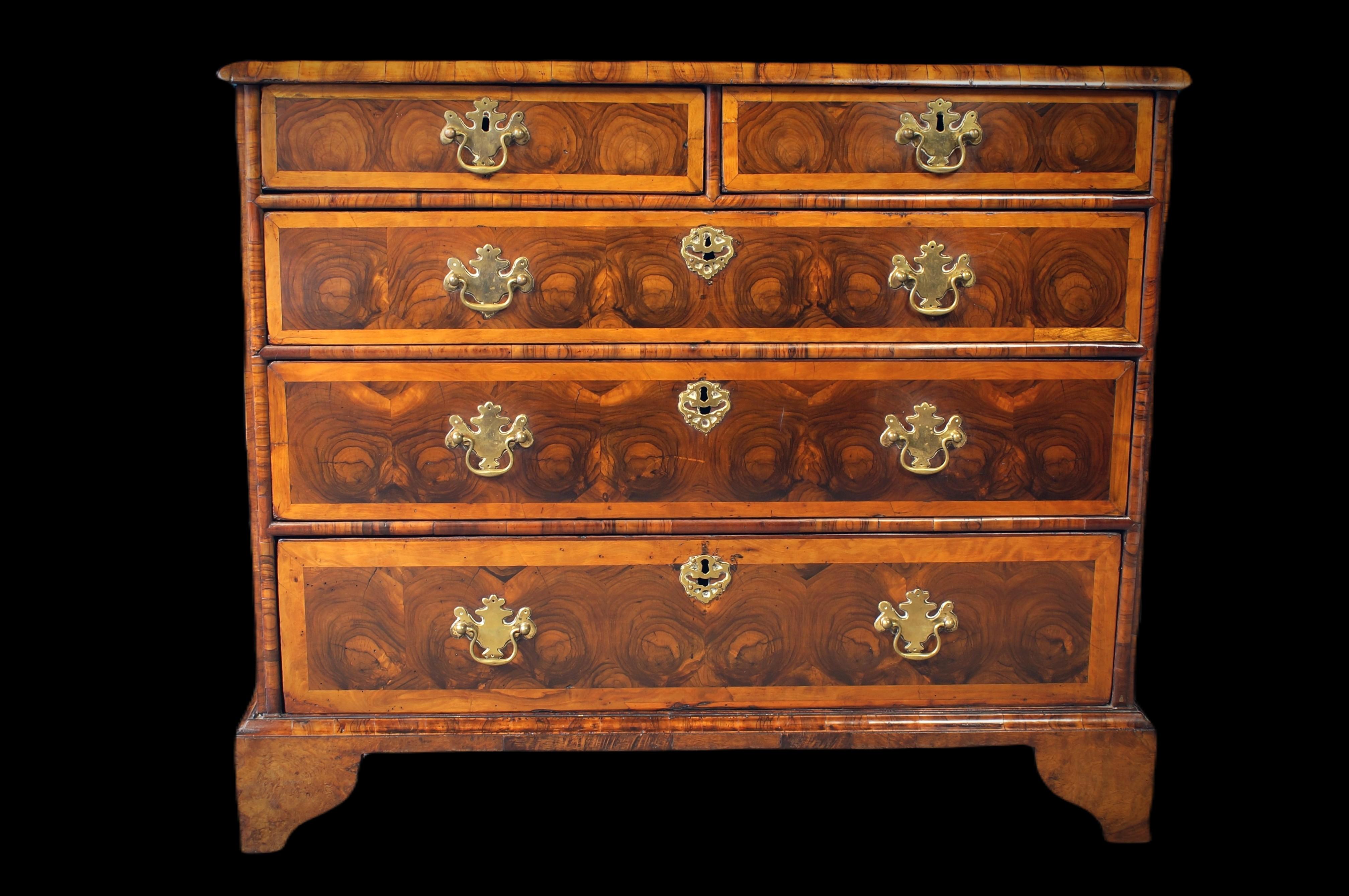 English William and Mary Oysterwood Chest For Sale