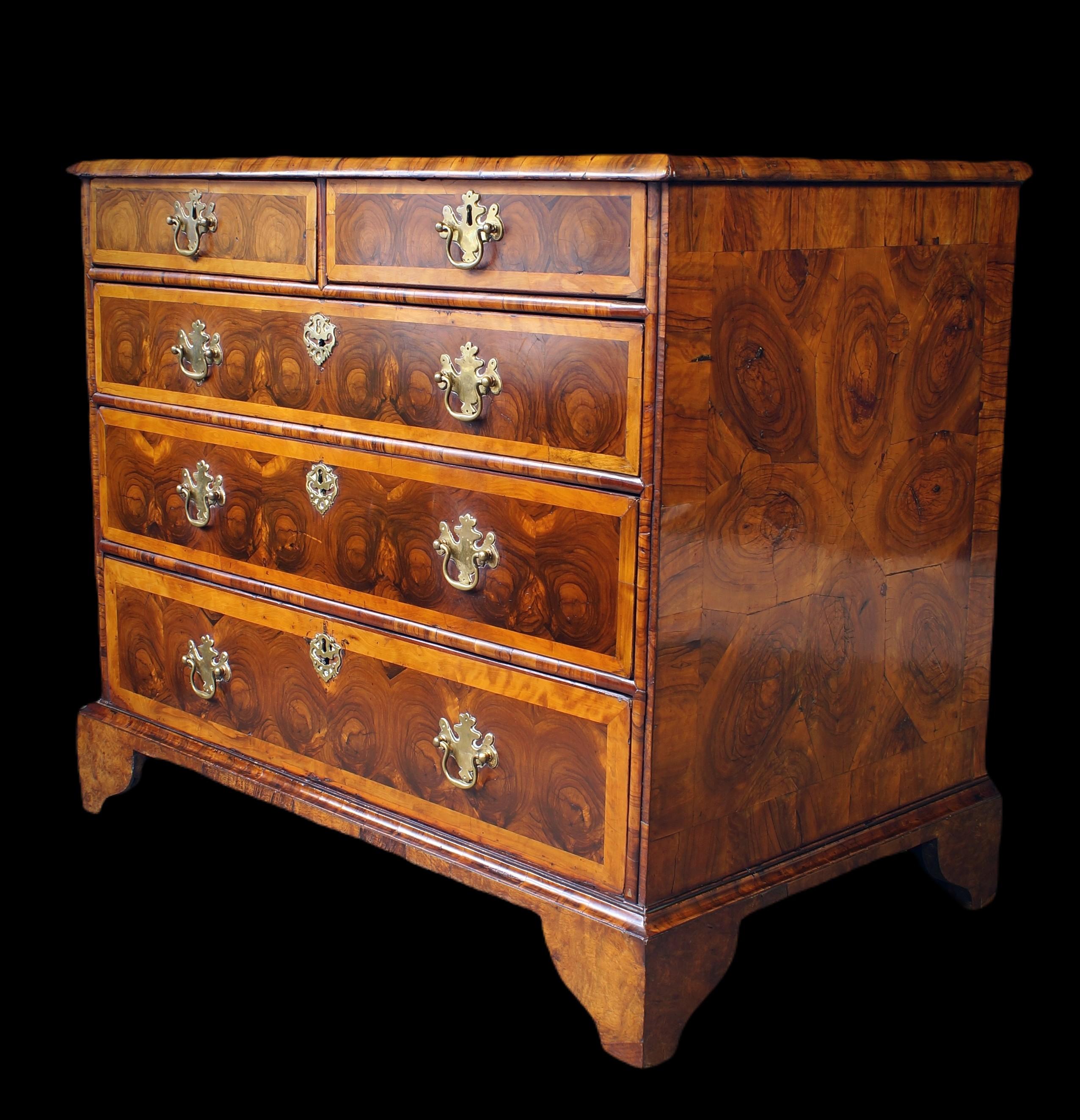 William and Mary Oysterwood Chest In Good Condition For Sale In Skipton, GB