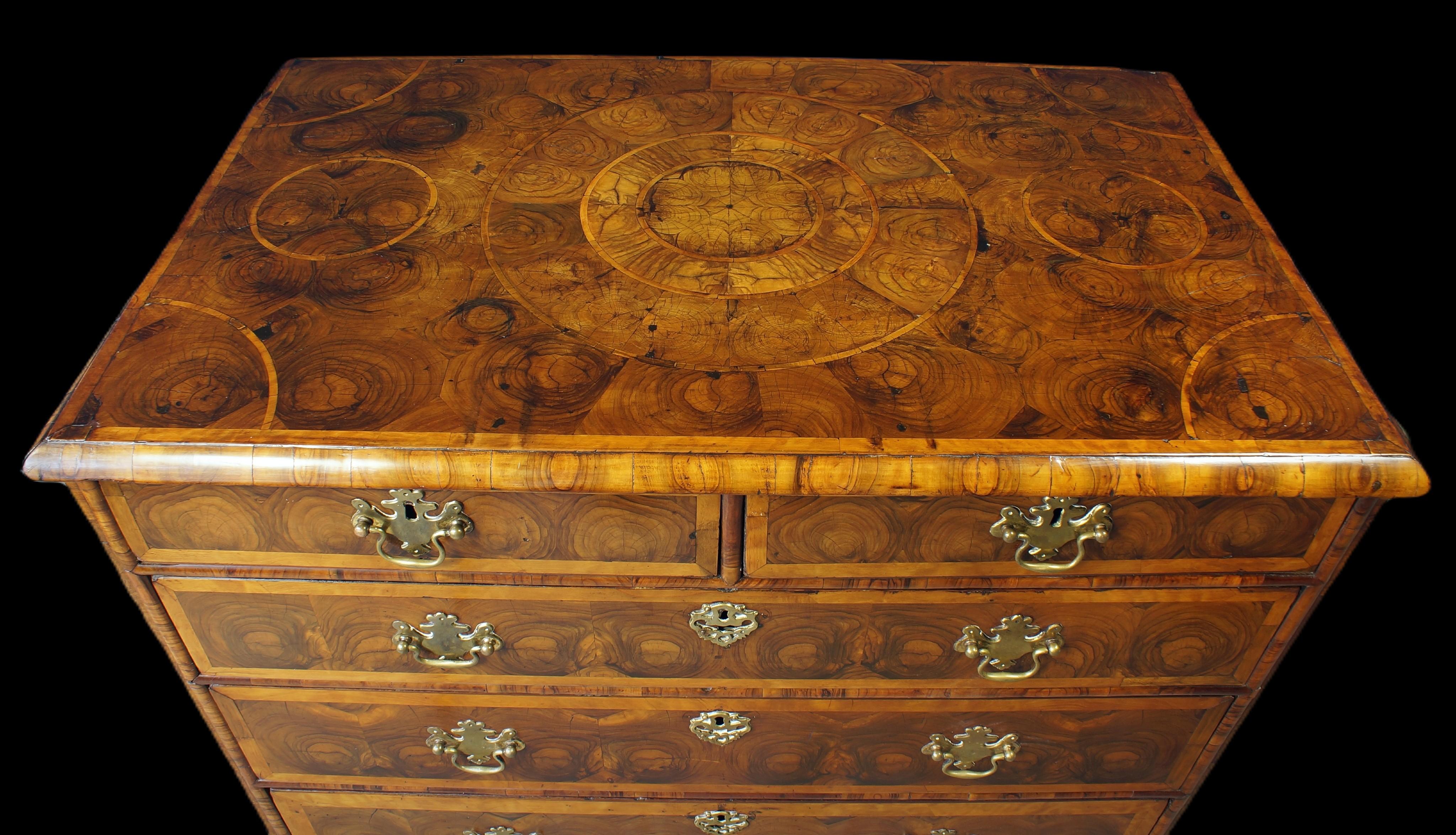 Olive William and Mary Oysterwood Chest For Sale