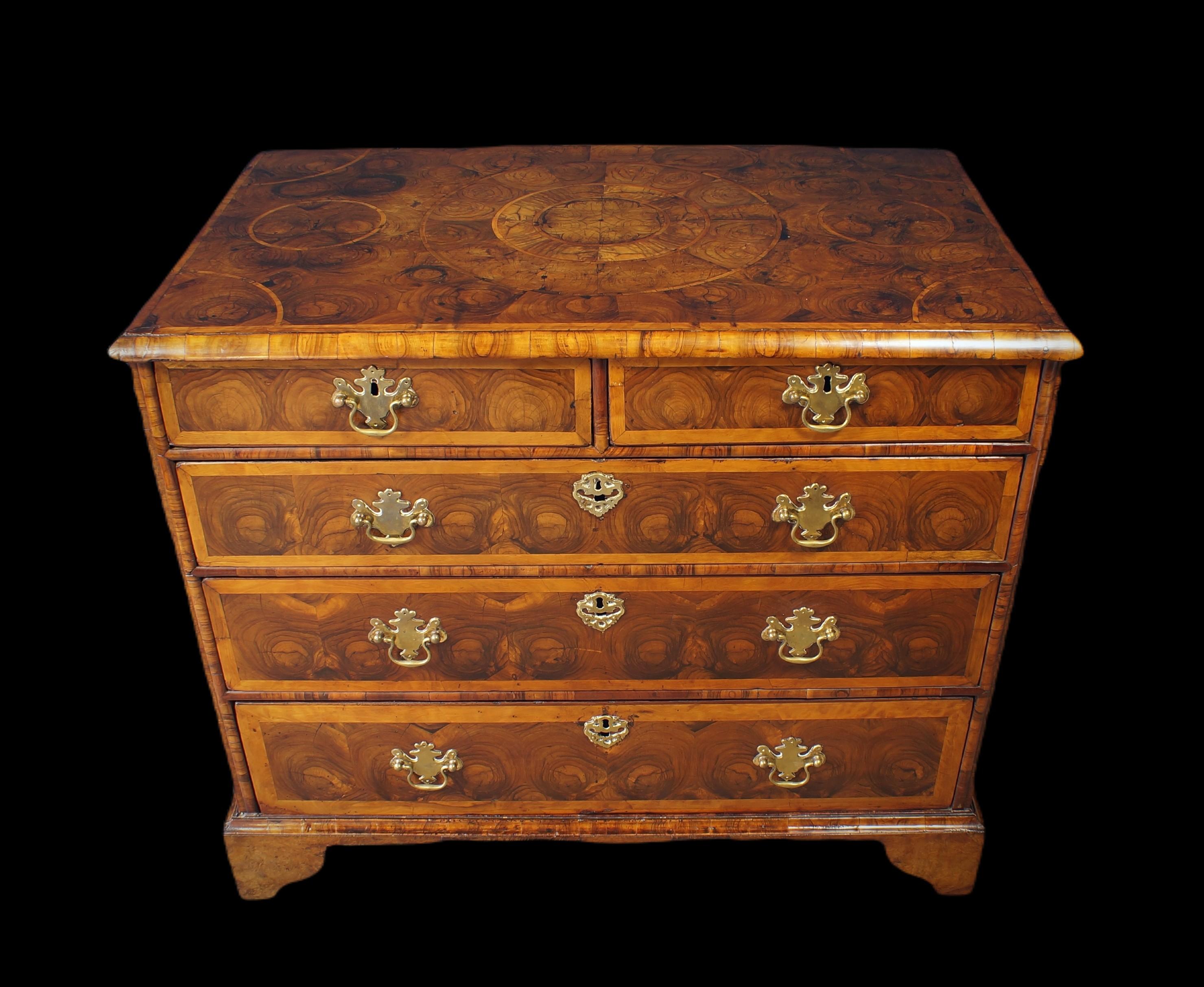 William and Mary Oysterwood Chest For Sale 1