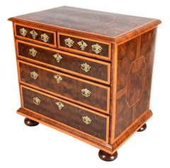 William and Mary Period Oyster Chest with Holly Banding