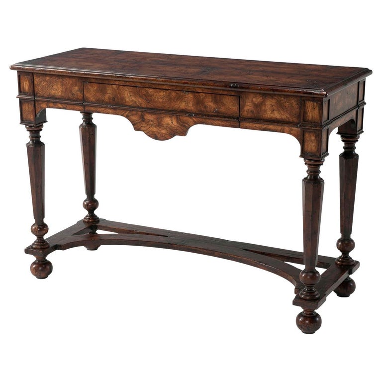 William and Mary Plank Top Console Table For Sale