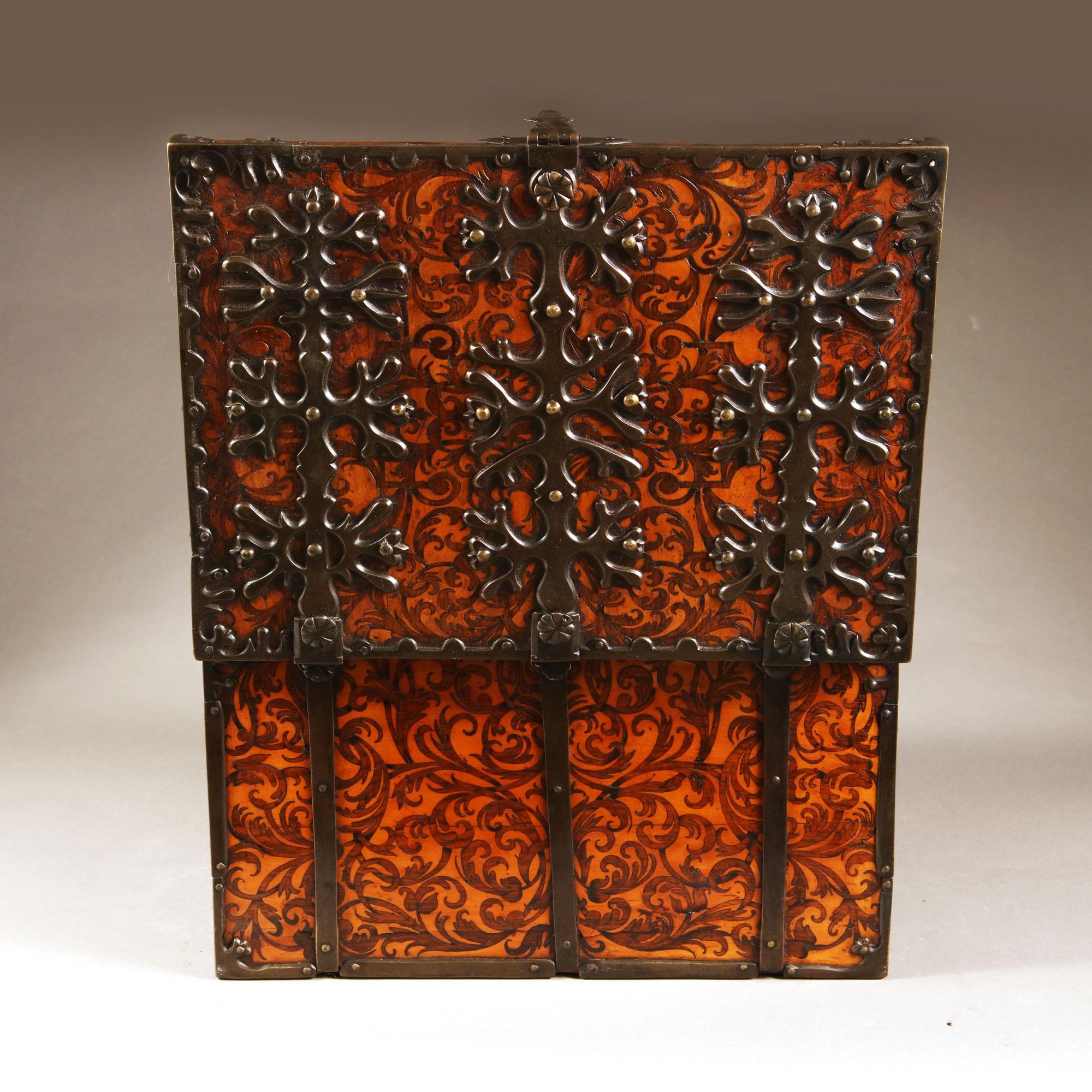 British William and Mary Seaweed Marquetry Strong Box Firmly Attributed to Gerrit Jensen