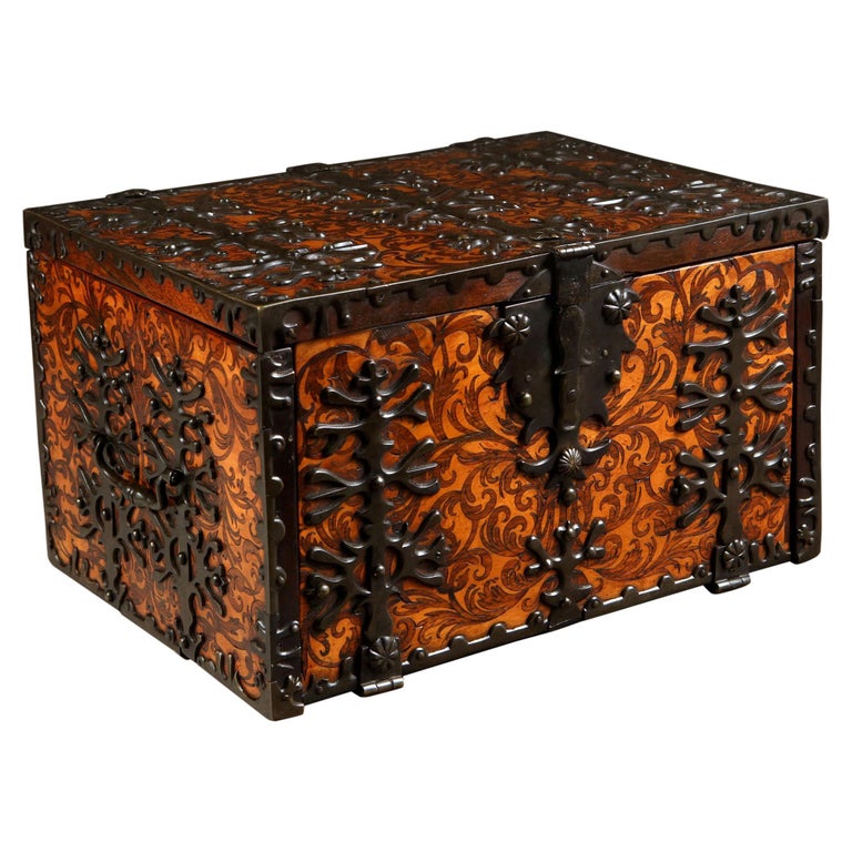William and Mary Seaweed Marquetry Strong Box Firmly Attributed to