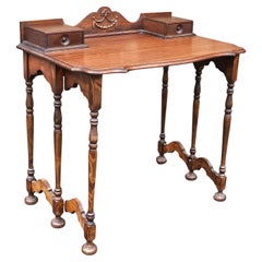 Consola-tablero-escritorio plegable de caoba estilo William & Mary