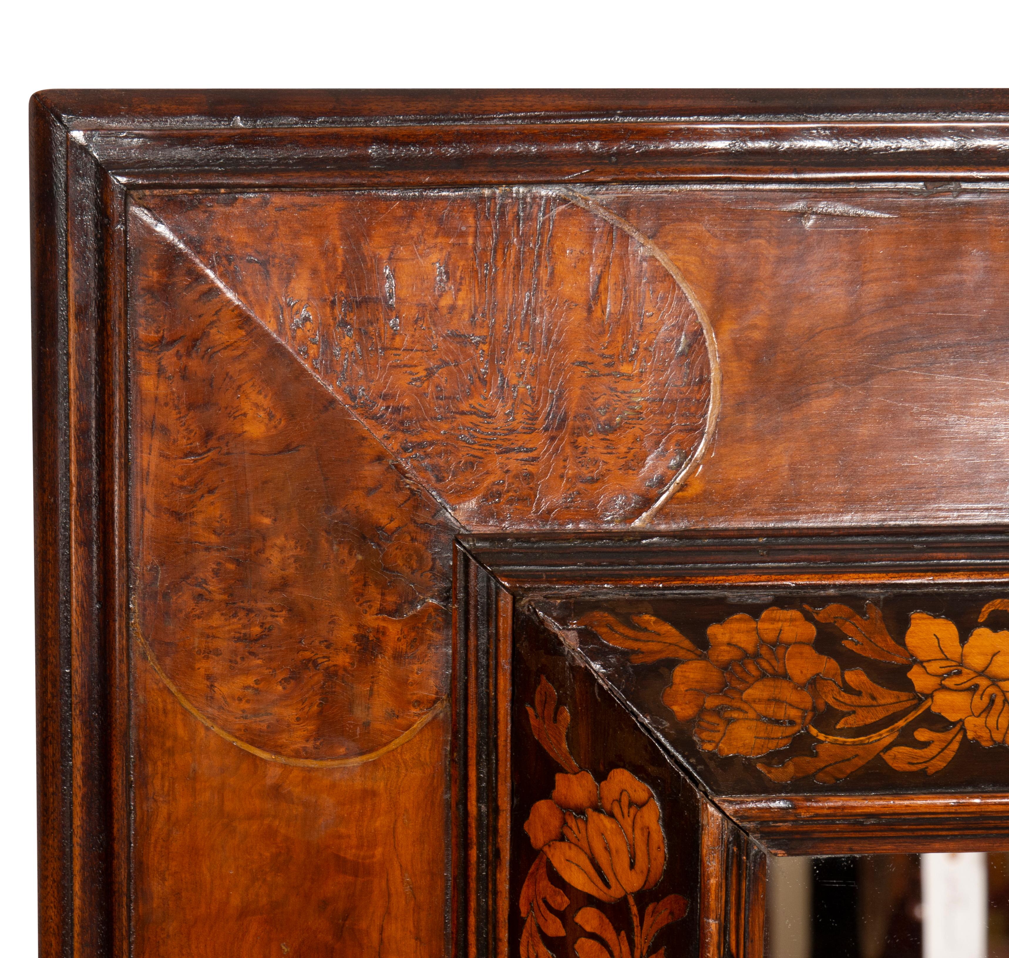William and Mary Style Marquetry Mirror 7