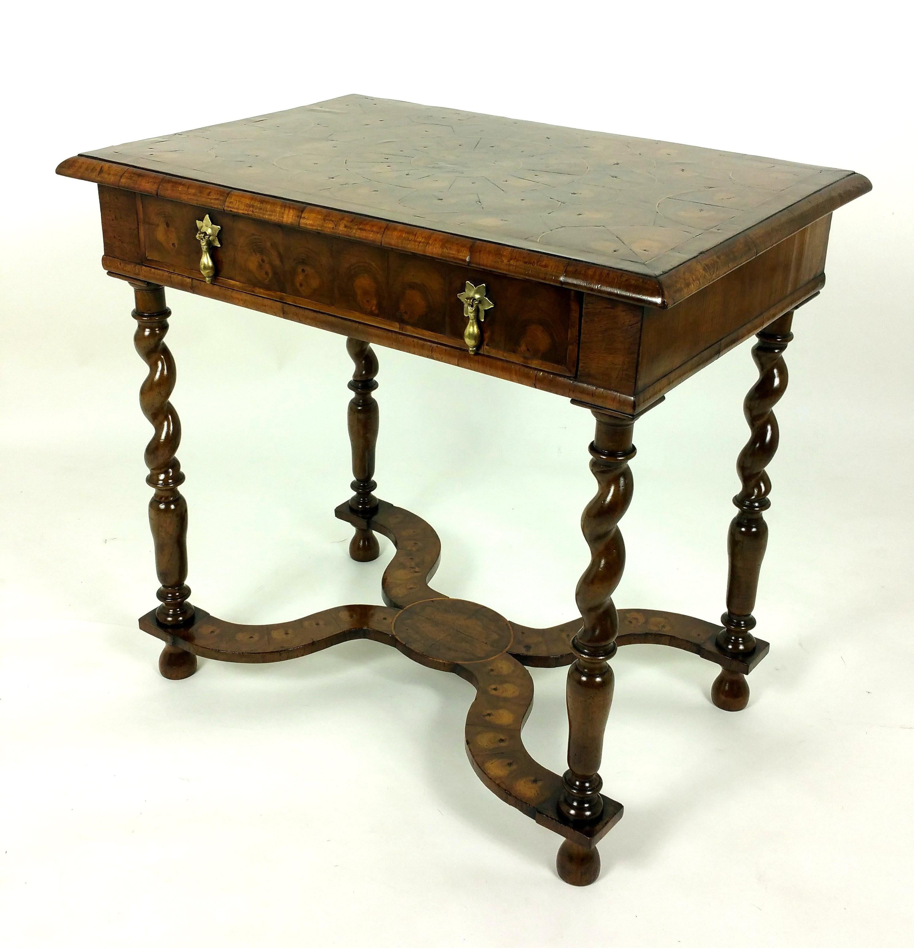 William and Mary Style Oyster Laburnum Side Table 4