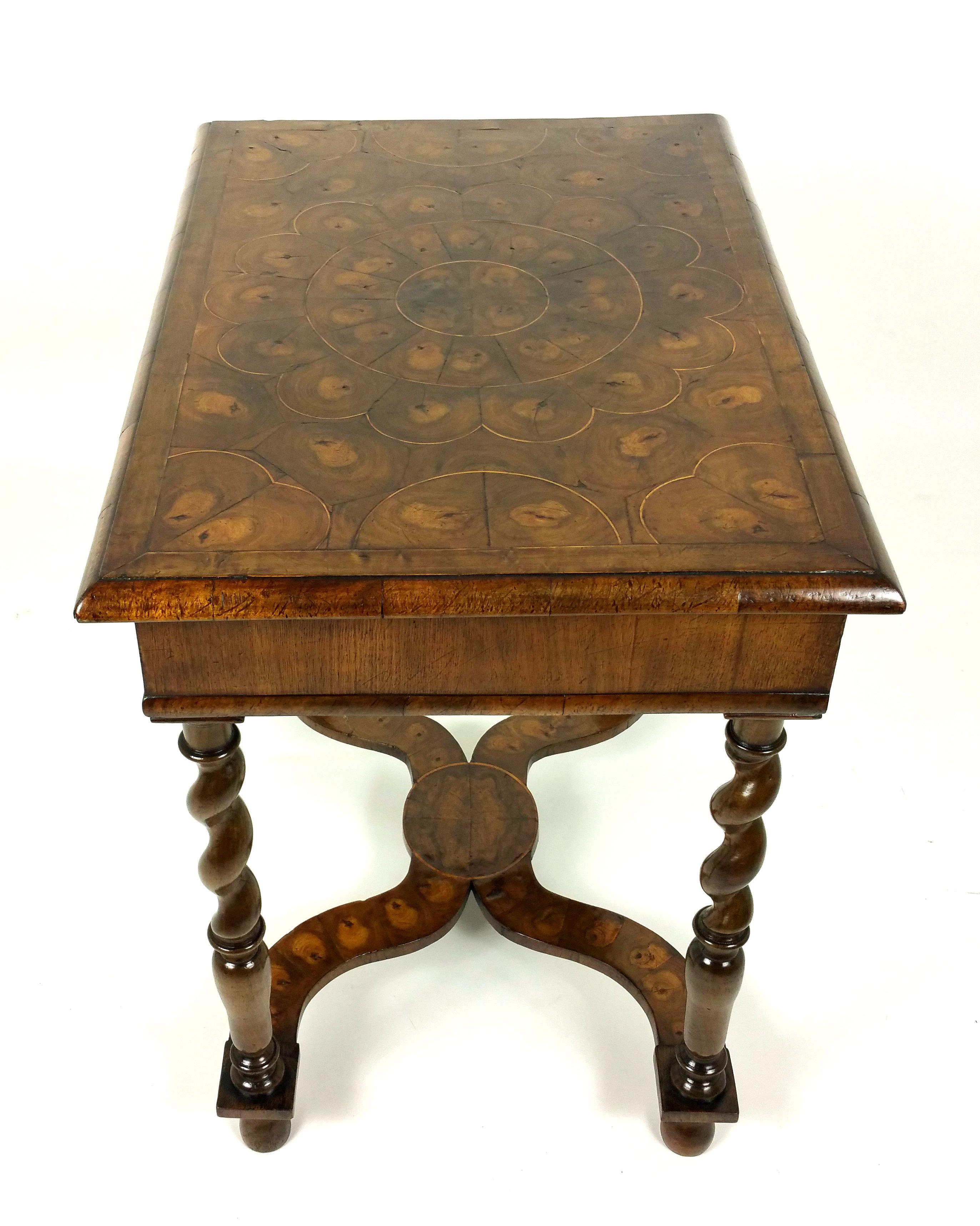 William and Mary Style Oyster Laburnum Side Table 3