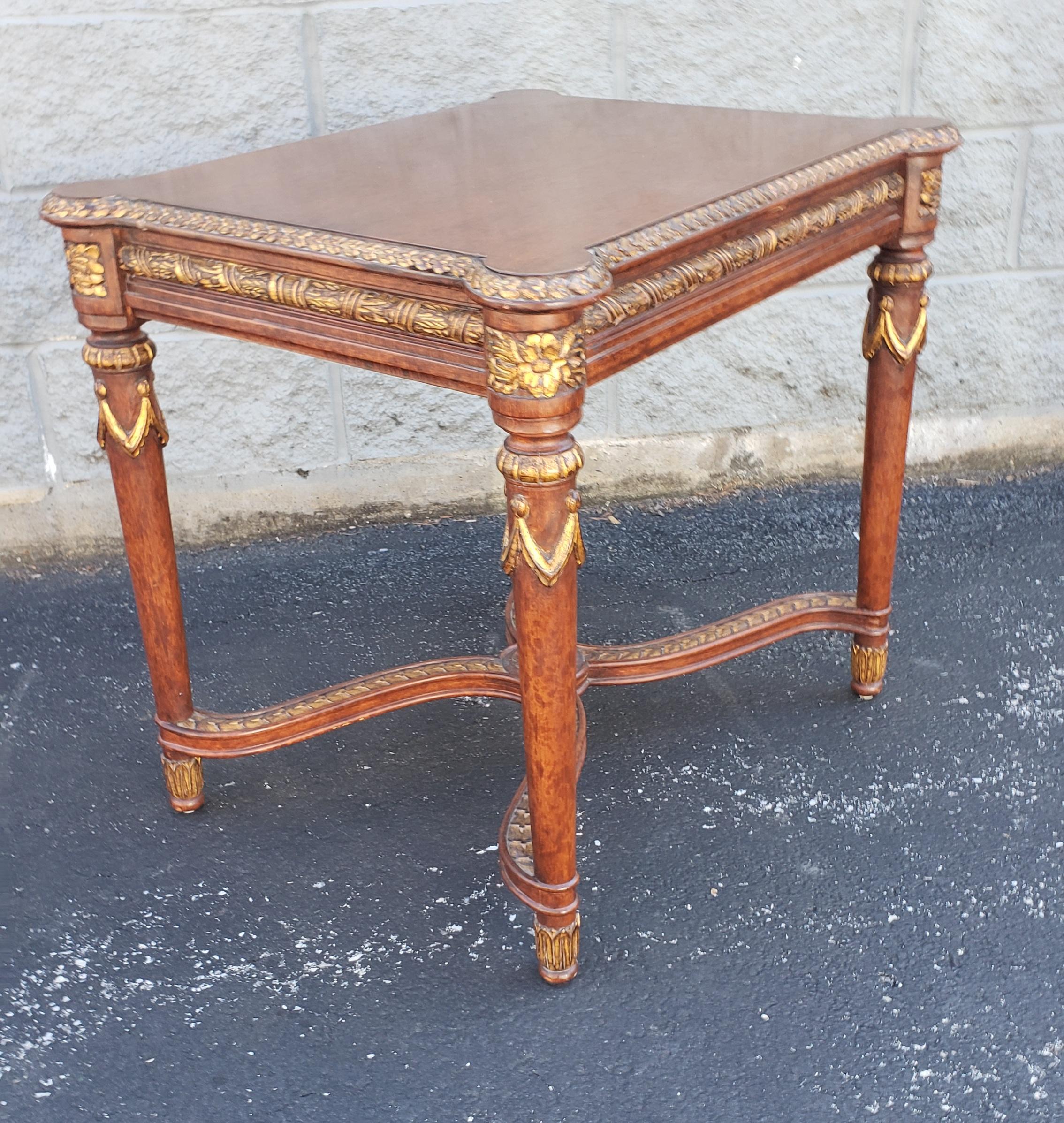 Rococo William and Mary Style Partial Gilt Fruitwood Side Table