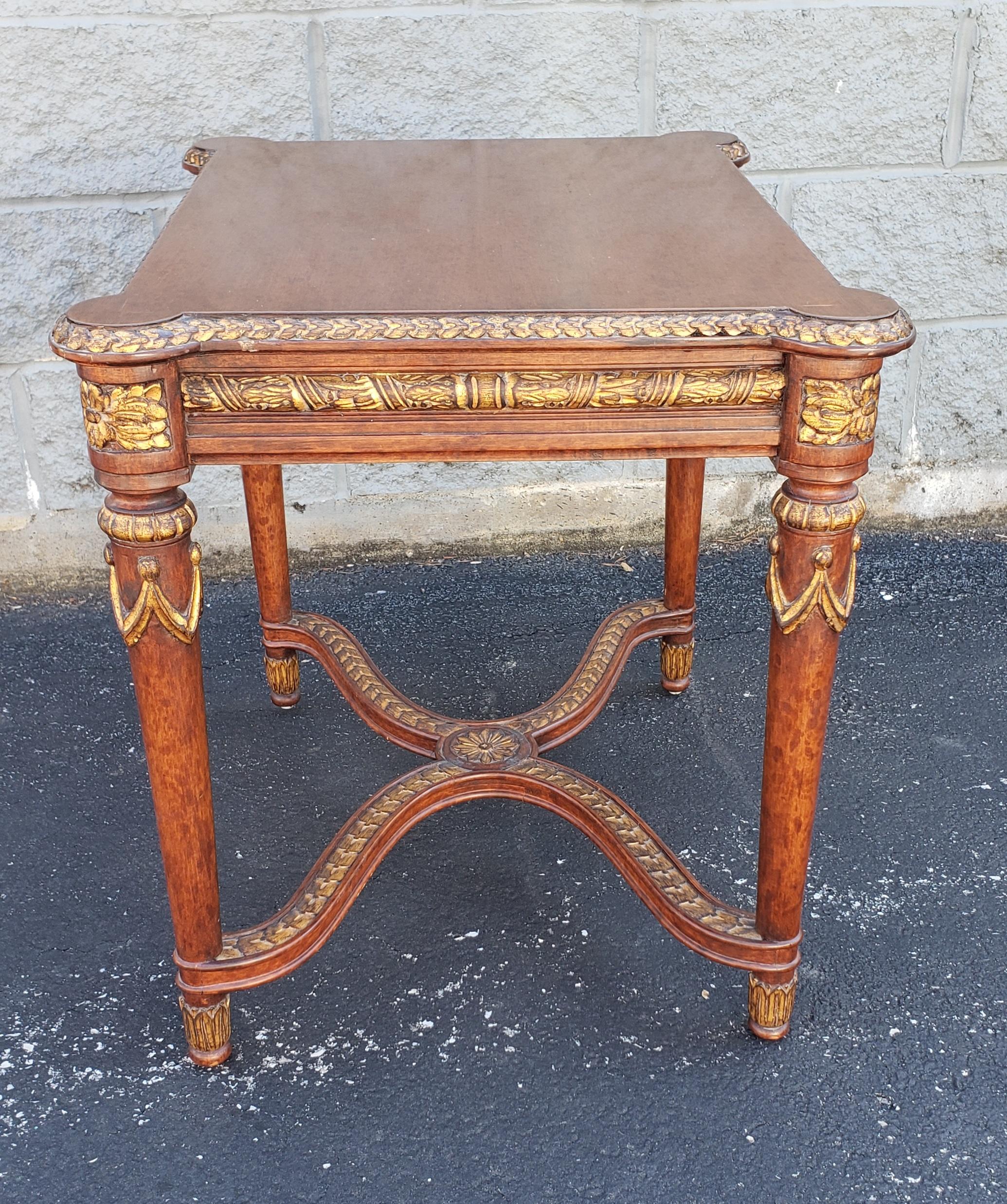 American William and Mary Style Partial Gilt Fruitwood Side Table