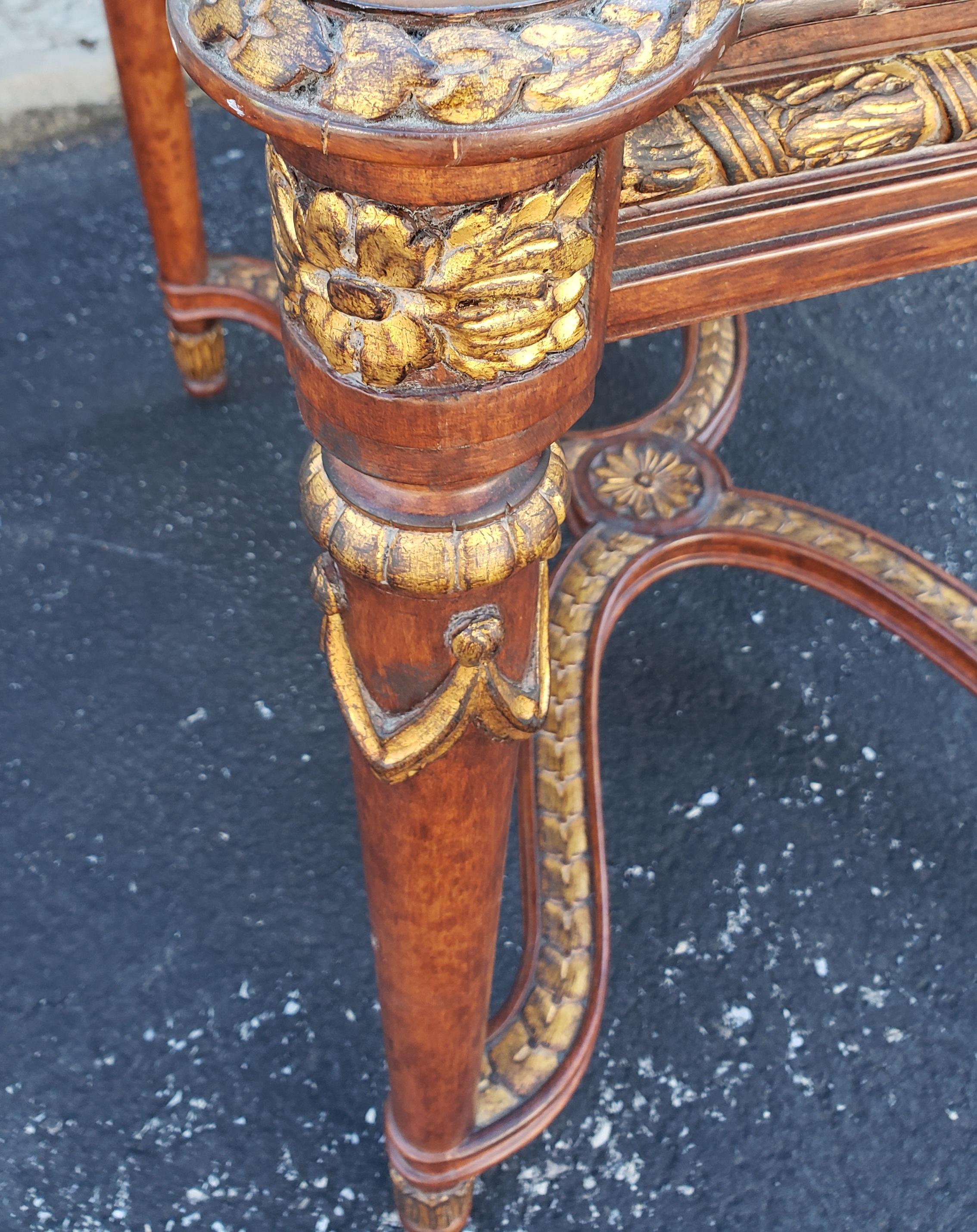 Carved William and Mary Style Partial Gilt Fruitwood Side Table