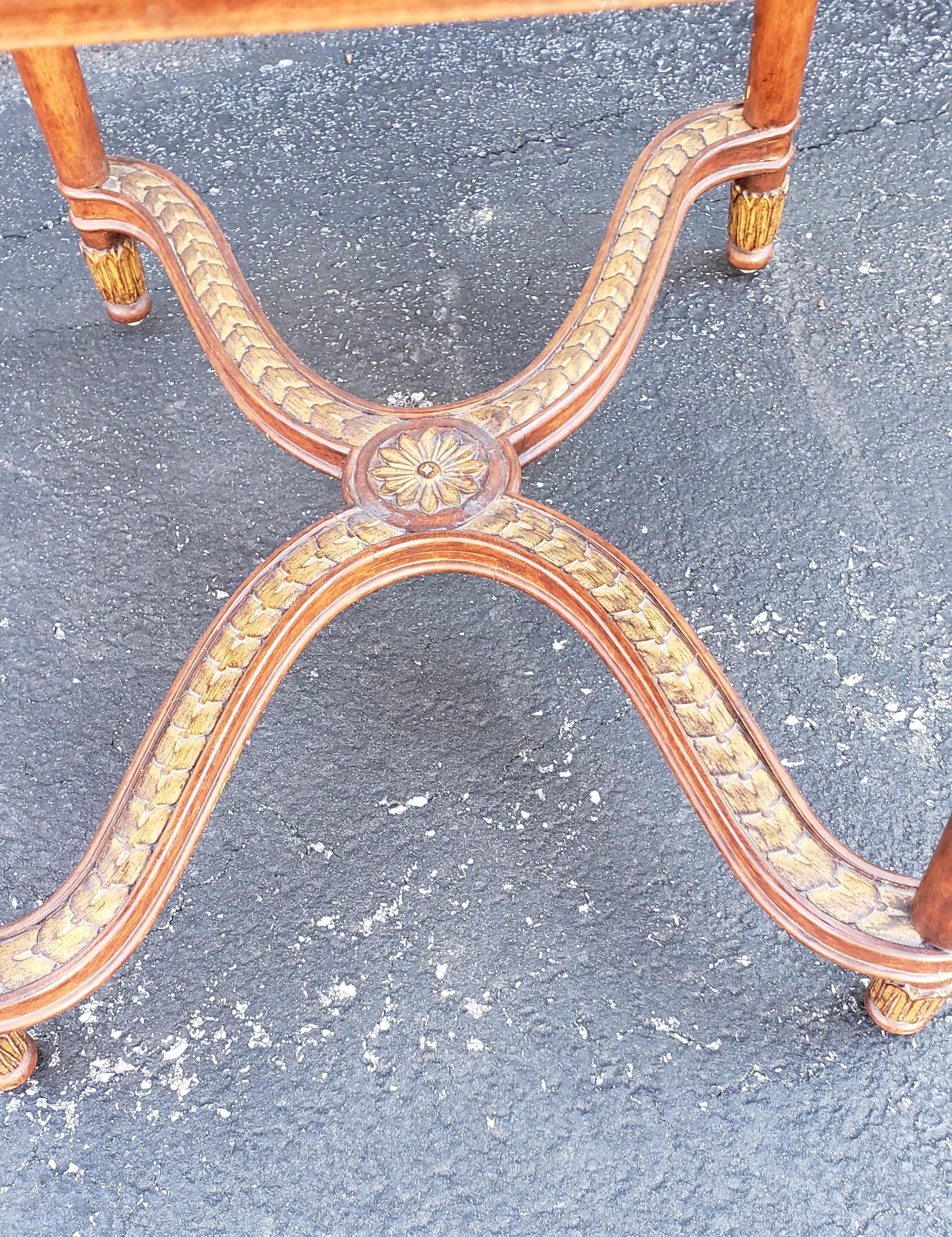 William and Mary Style Partial Gilt Fruitwood Side Table In Good Condition In Germantown, MD