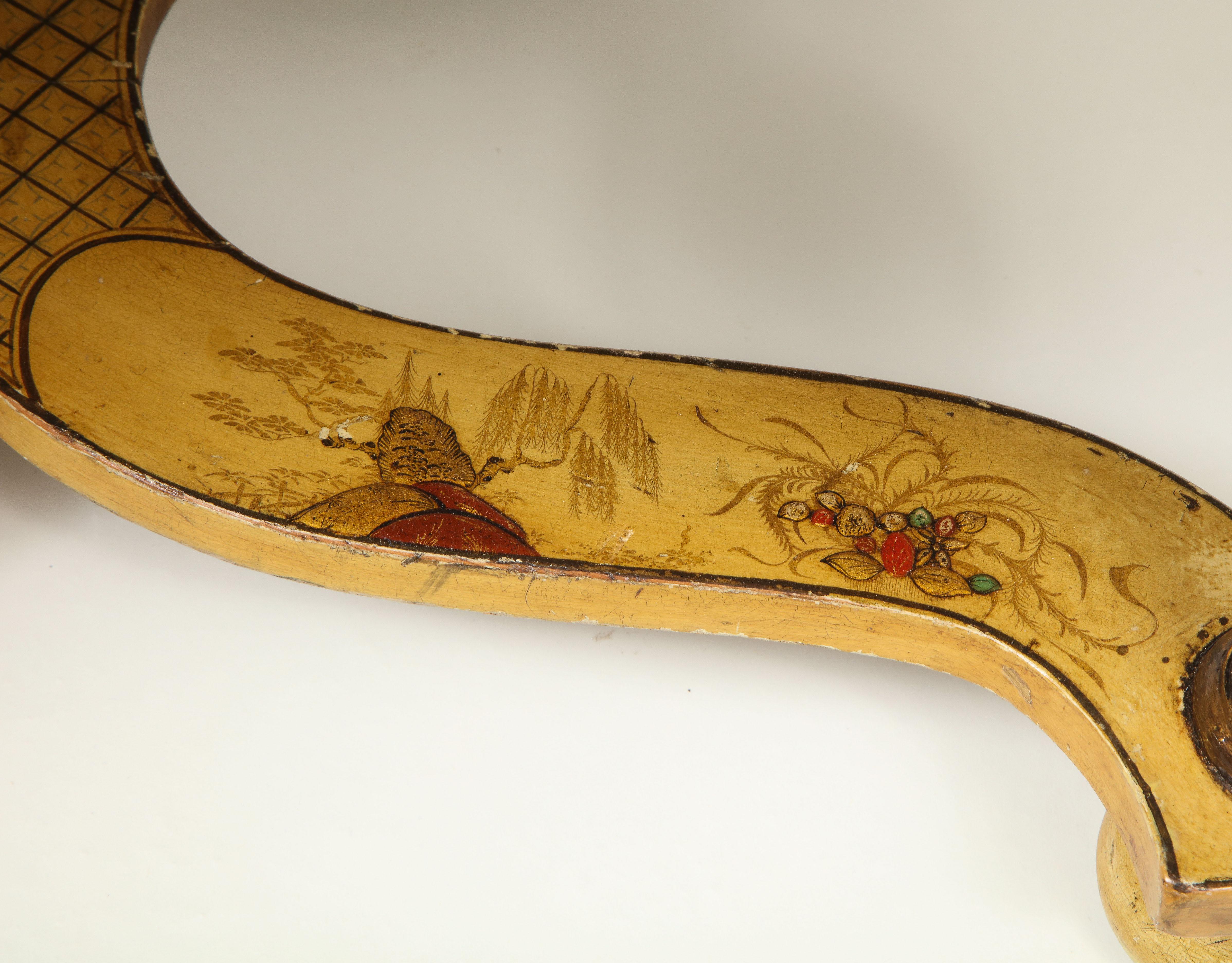 William and Mary Style Silk and Ochre-Japanned Bench For Sale 5