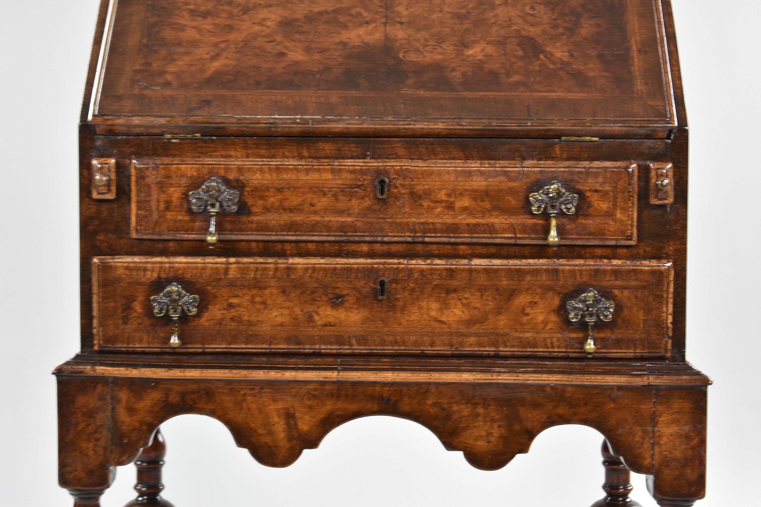 Late 19th Century William and Mary Style Walnut Bureau on Stand