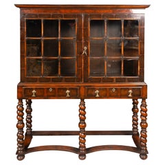 William and Mary Style Walnut Cabinet On Stand
