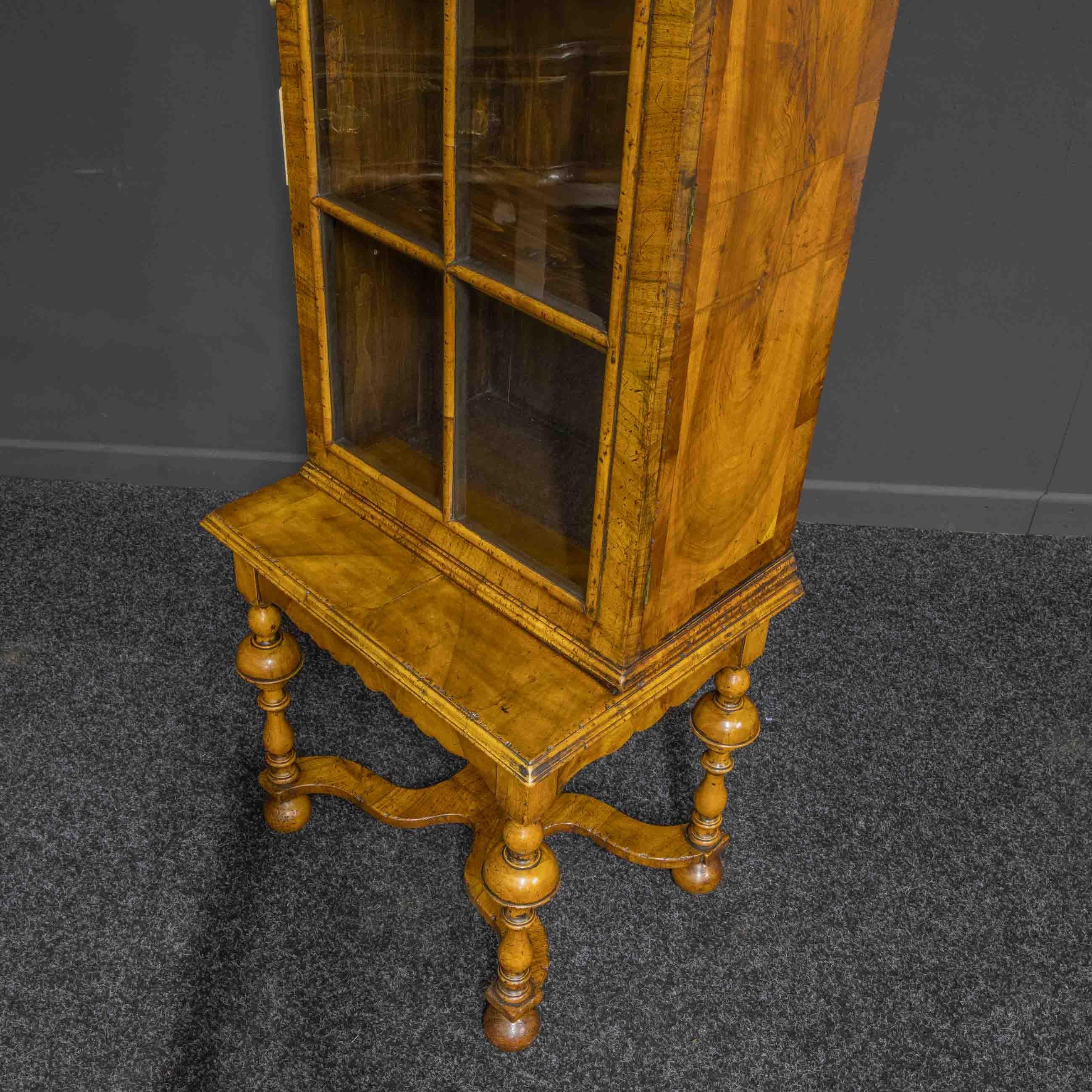 William and Mary Style Walnut Display Cabinet 3