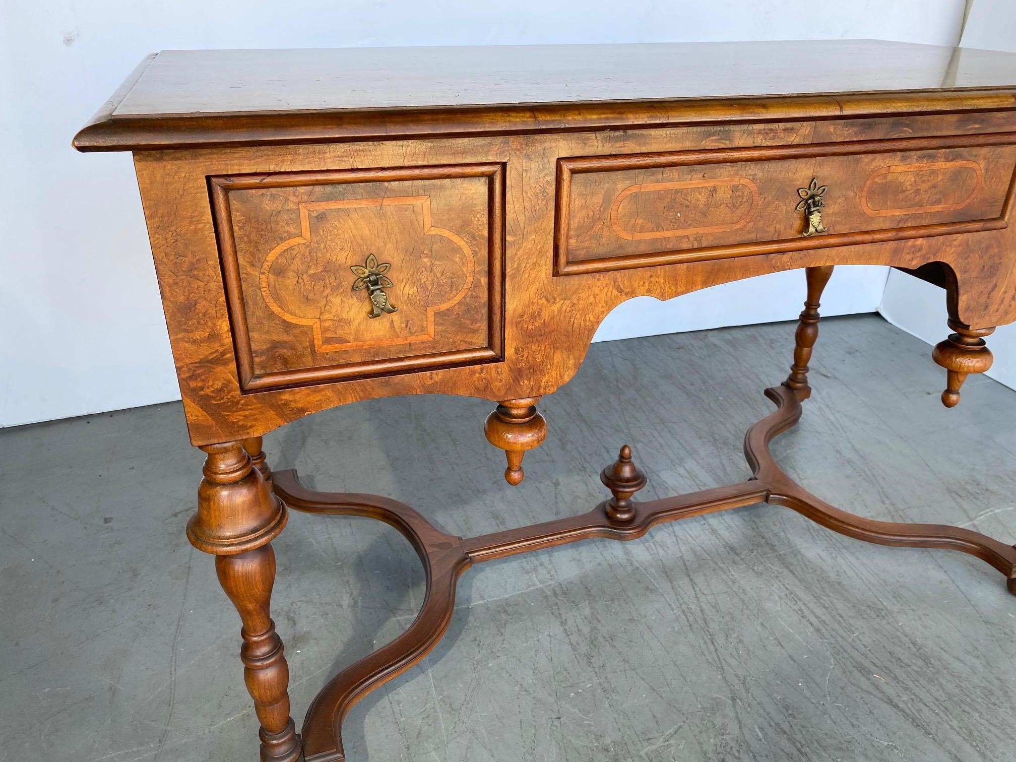 Walnut William and Mary Style Writhing Desk by John a Colby 