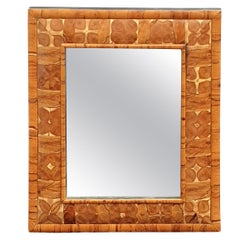William and Mary Style Yew Wood Cushion Mirror