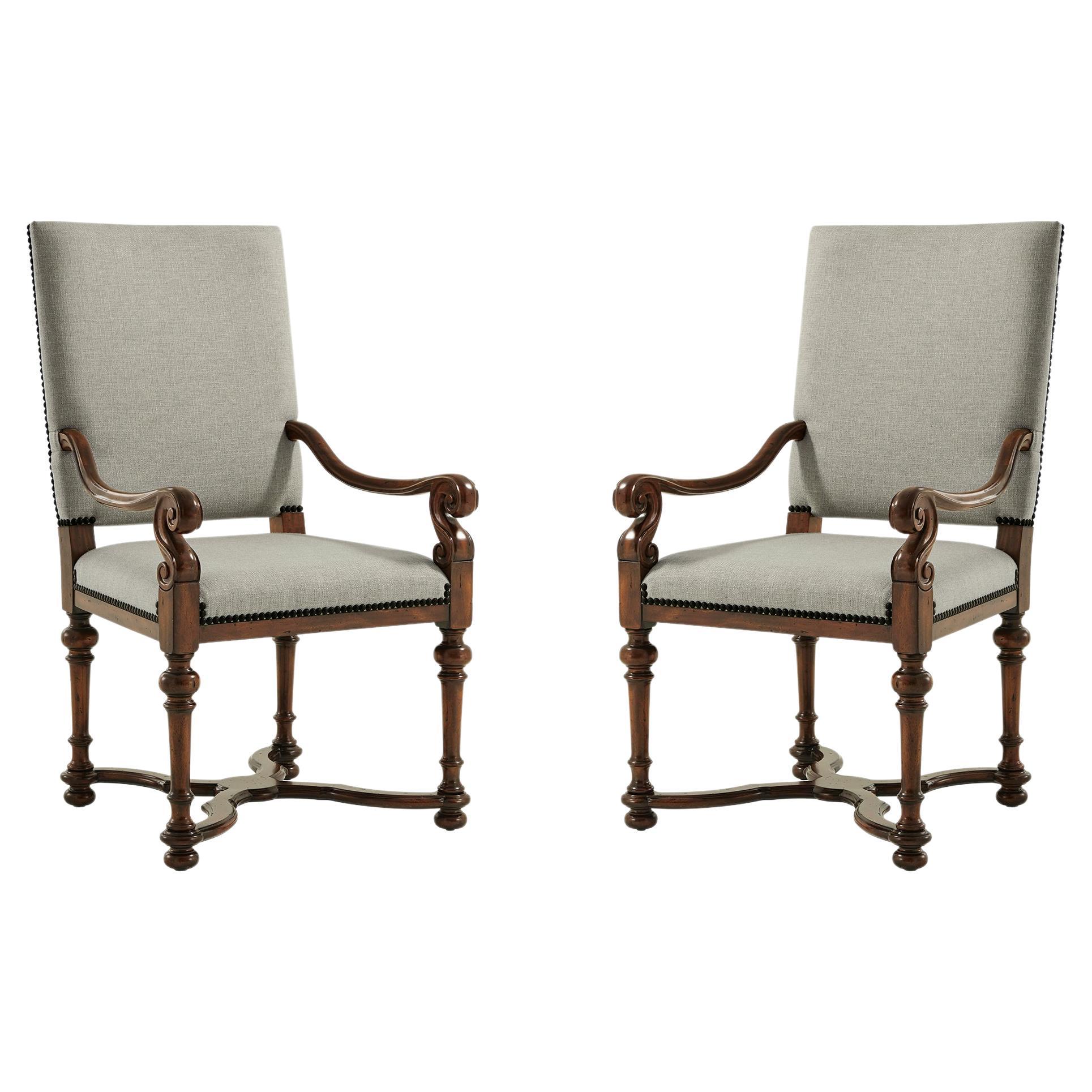 William and Mary Upholstered Armchairs