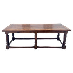 William And Mary Walnut And Oak Refectory Table