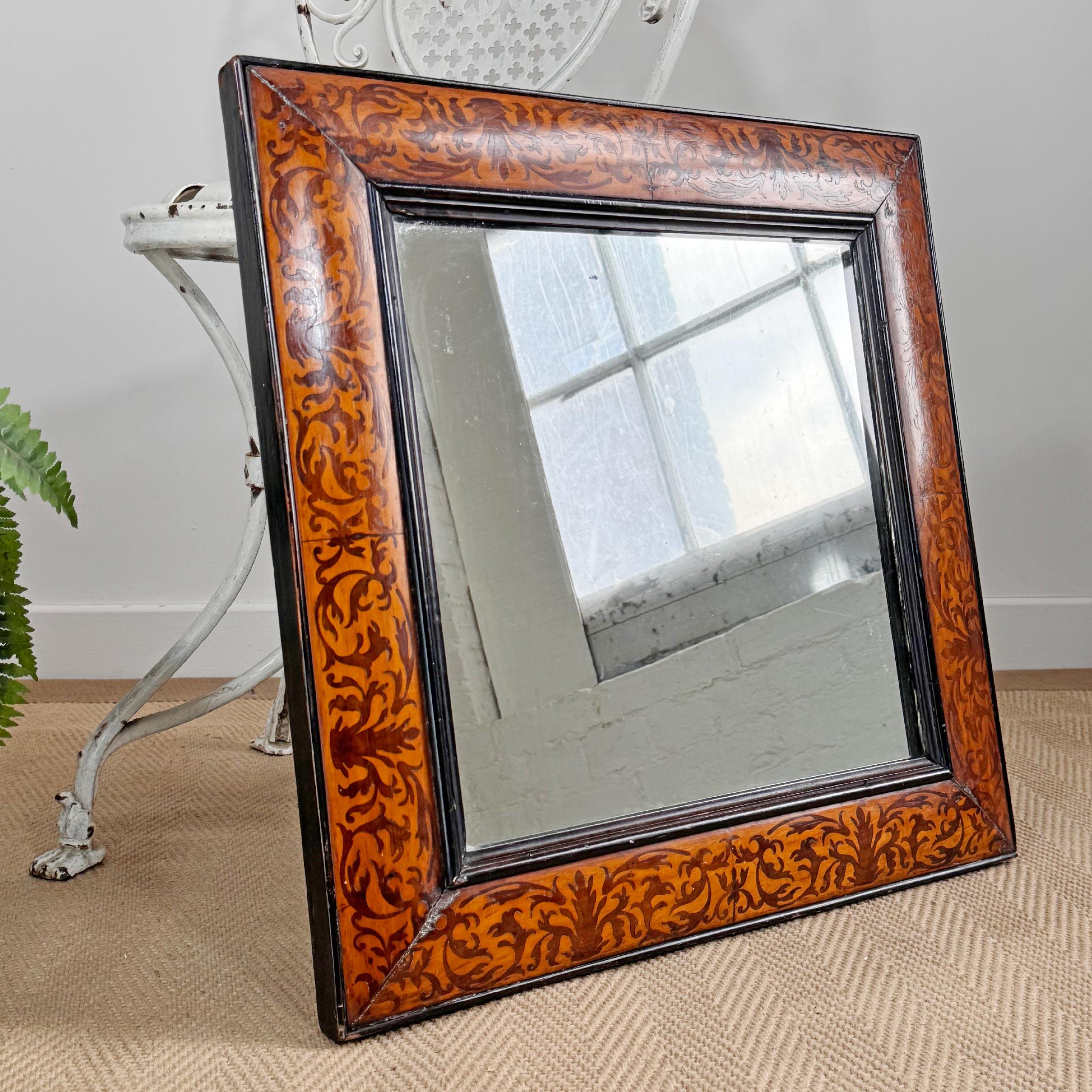 Noyer Miroir en marqueterie de noyer et d'algues William & Mary Circa 1690 en vente