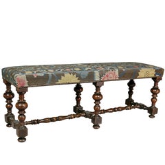 Antique William and Mary Walnut Bench