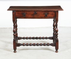 William and Mary Walnut Bobbin Stretcher Table