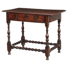 William and Mary Walnut Bobbin Stretcher Table