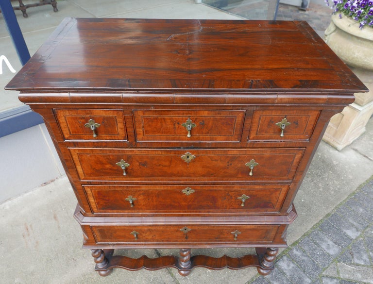 William and Mary Walnut Burl Chest on Stand For Sale at 1stDibs ...