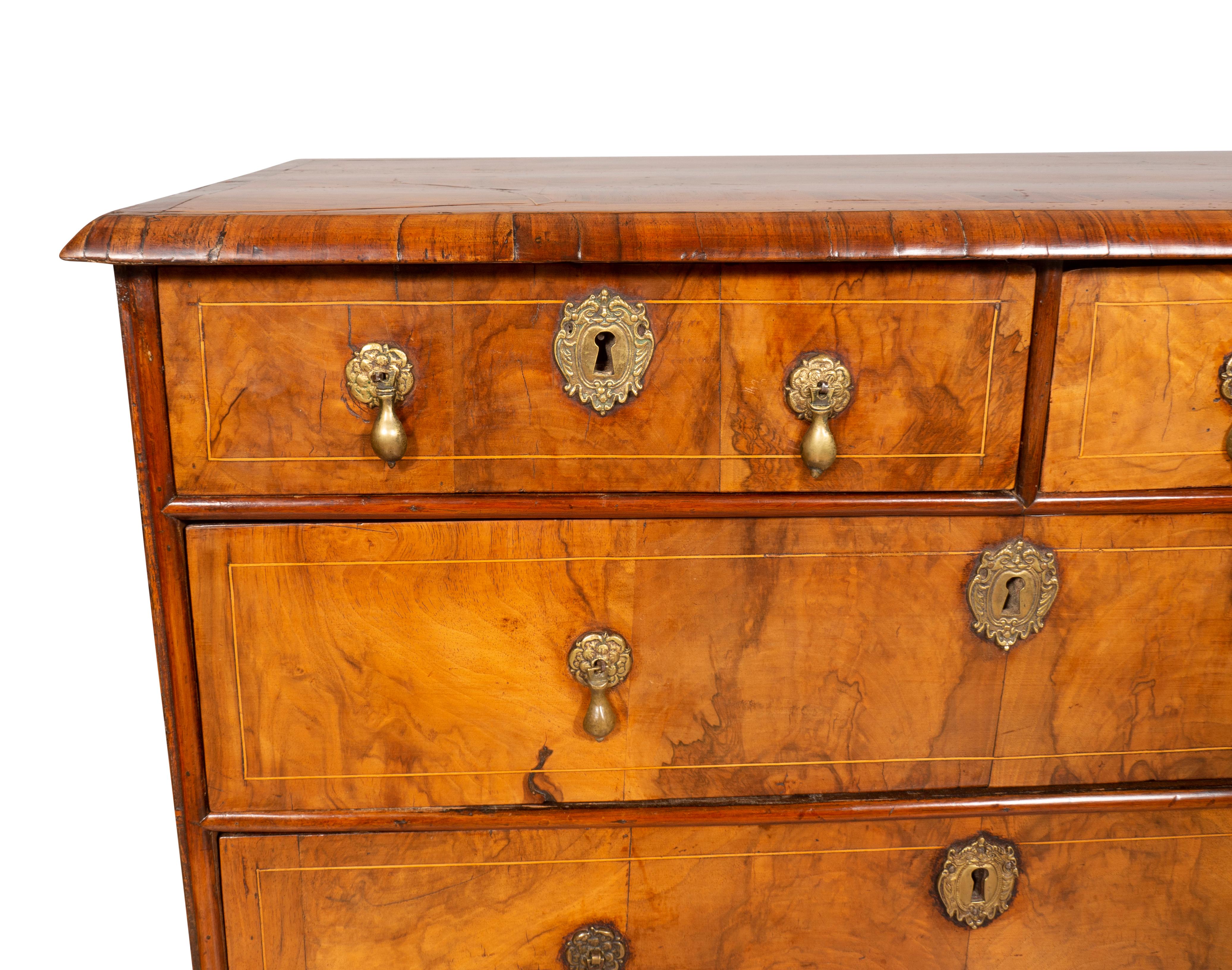 William and Mary Walnut Chest of Drawers 11