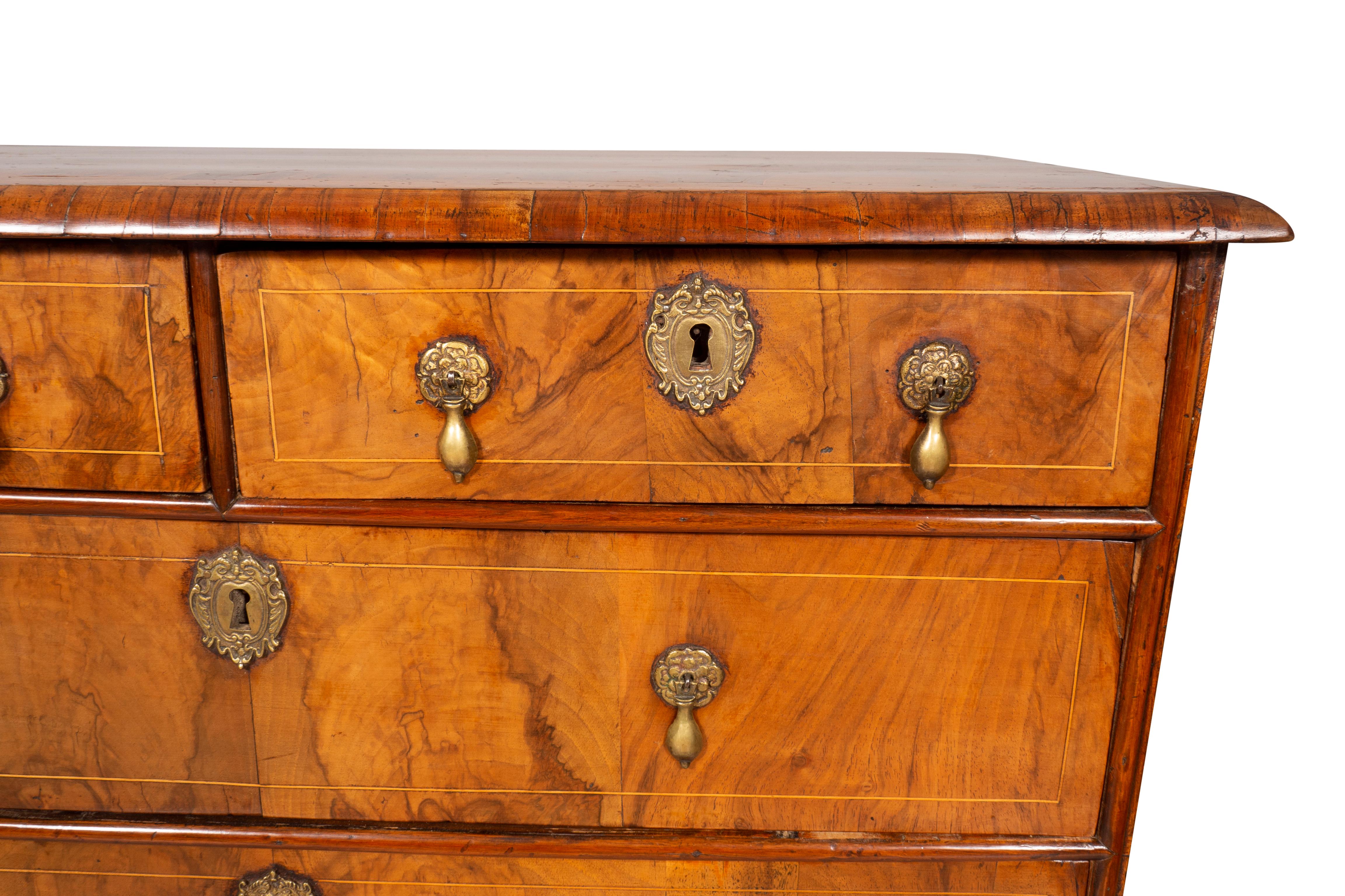 William and Mary Walnut Chest of Drawers 12