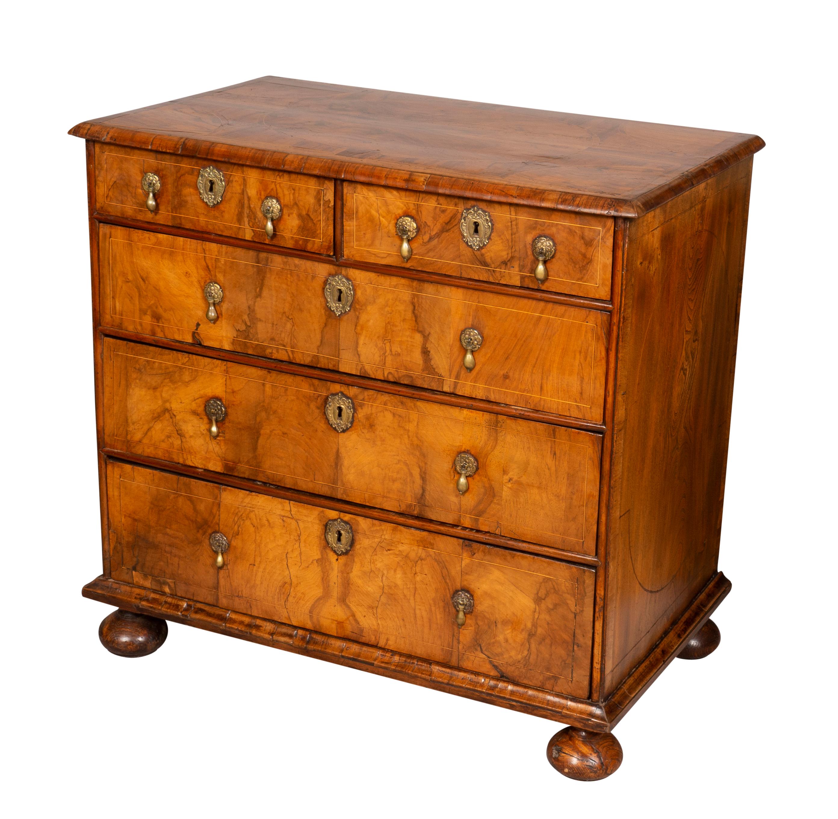 Late 17th Century William and Mary Walnut Chest of Drawers