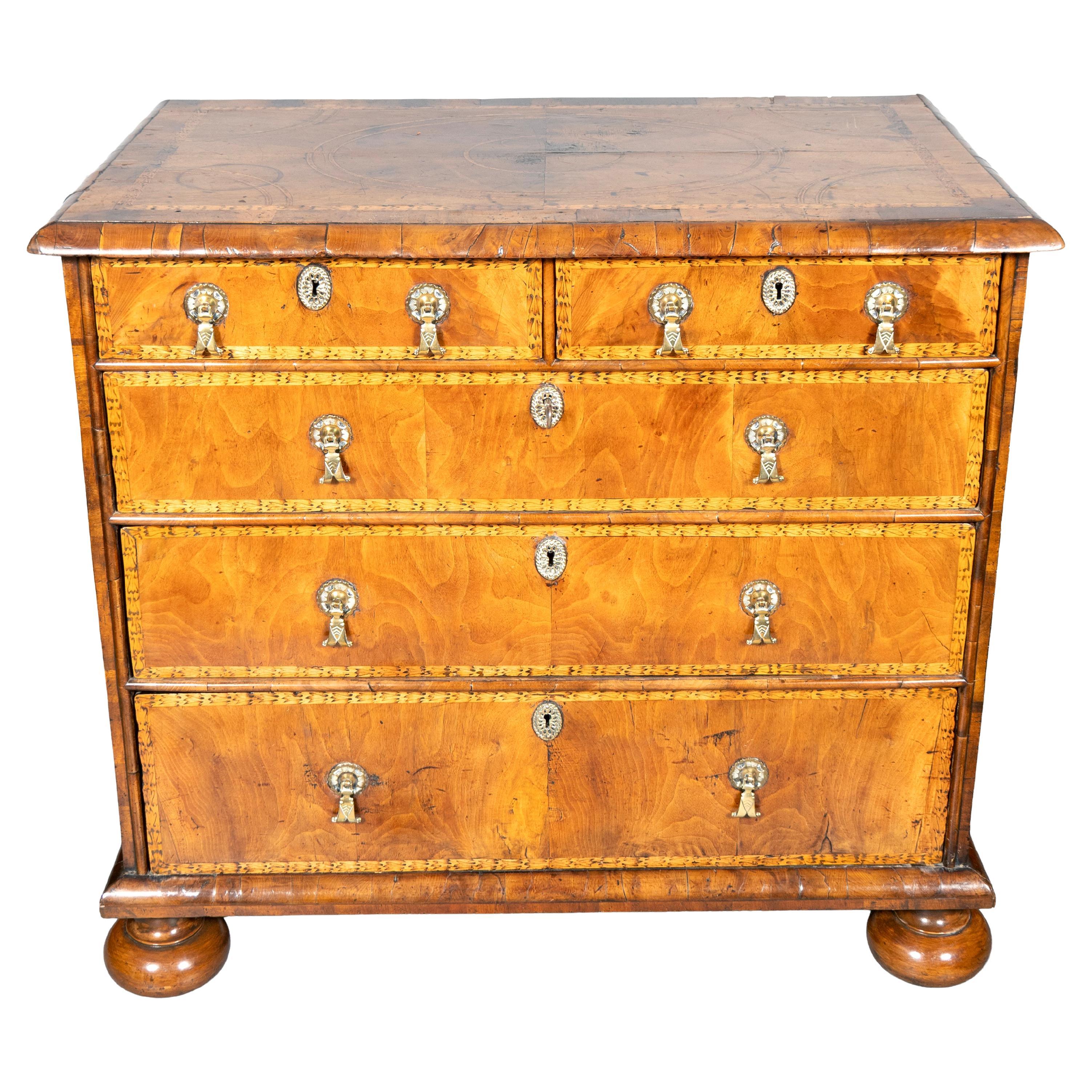 William and Mary Walnut Chest Of Drawers For Sale