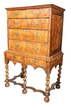 William And Mary Walnut Chest On Stand
