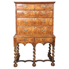 William And Mary Walnut Chest On Stand